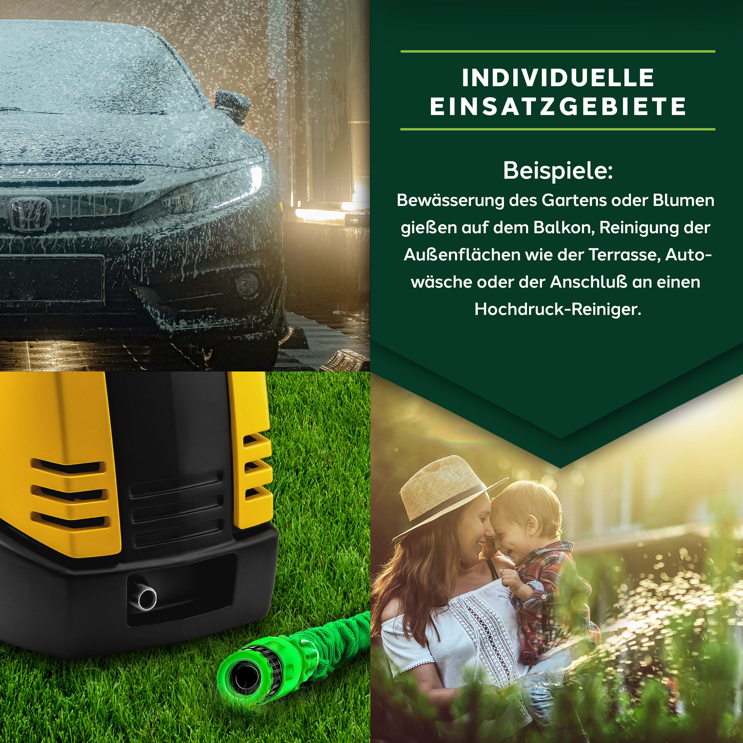 TRESKO Garden Hose, Flexible Water Hose, No Knotting, Expandable Flex Hose with Multifunctional Spray Nozzle (7 Functions)