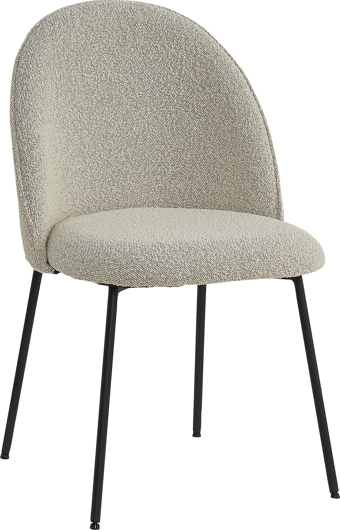 SIT Polsterstuhl Empoli 2er-Set mit Bouclé-Bezug und abgerundeter Rückenlehne (Set, 2 St), 4-Fuß-Gestell aus schwarz pulverbeschichtetem Metall – Bild 2 von 5