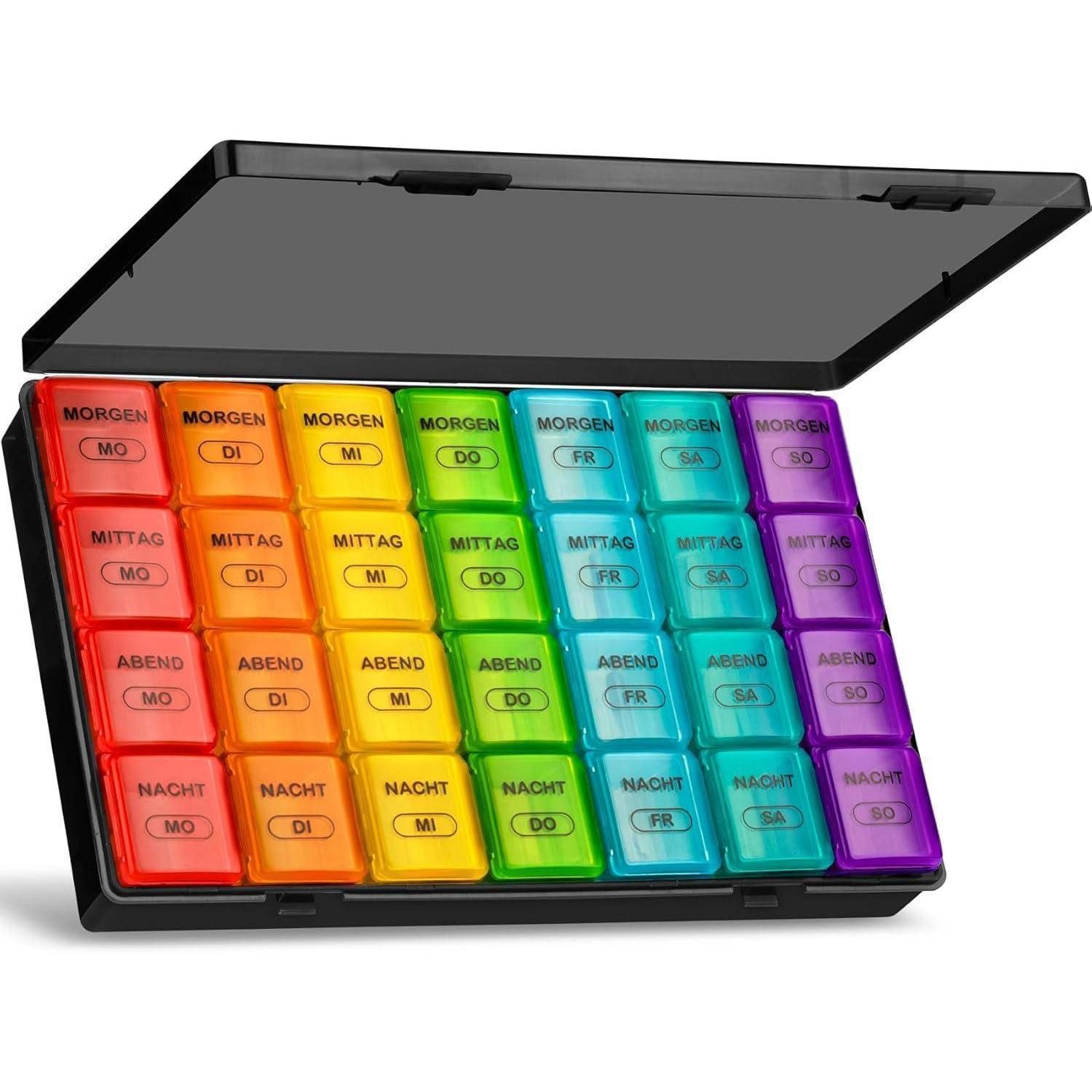 LuxusKollektion Pillendose Tablettenbox 7 Tage Große Fächer Medikamentenbox Organizer