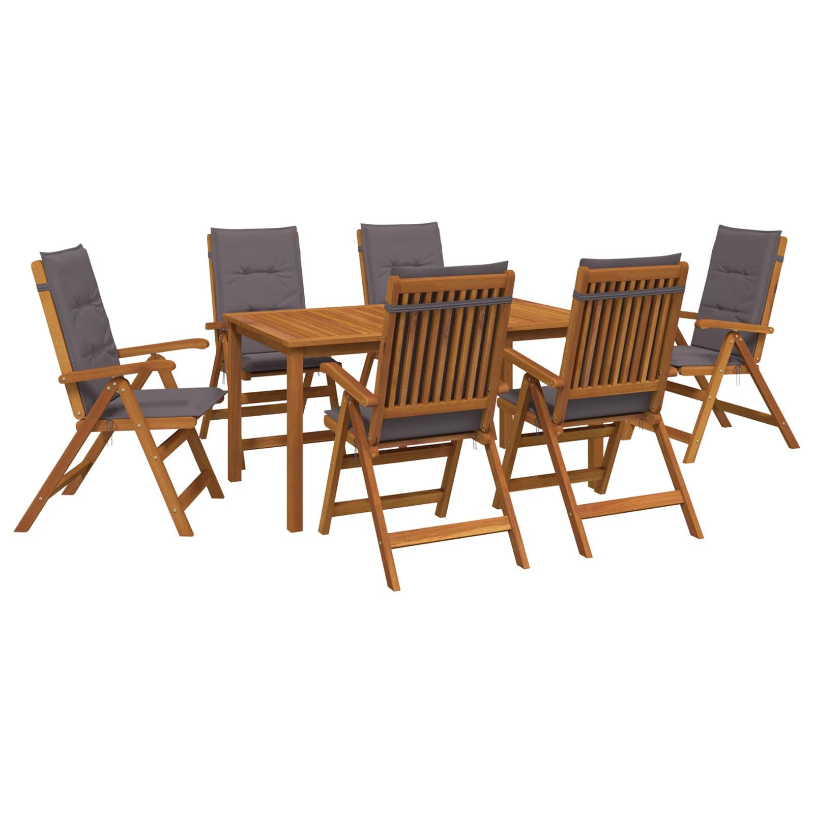 vidaXL Gartenlounge-Set 7-teiliges Garten Essset Natur Massivholz