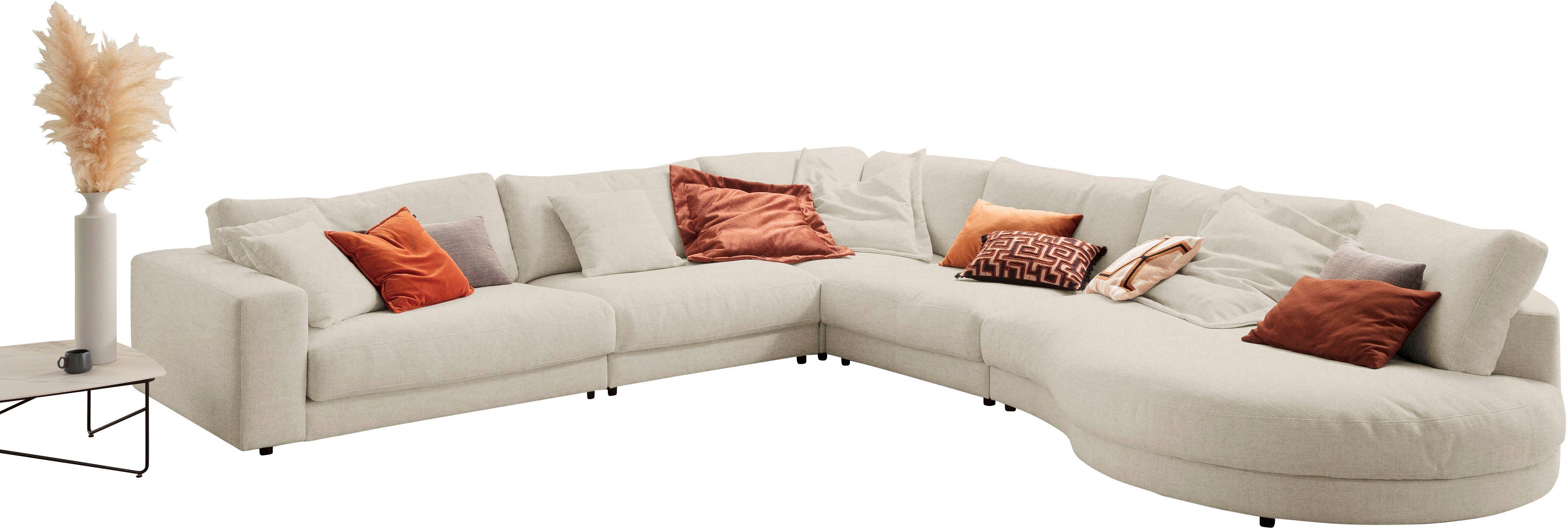 3C Candy Ecksofa Enisa II, bequem und komfortabel, Mega Familiensofa, L-Form, incl. 3 Flatterkissen, wahlweise mit Flecken-Schutz-Bezug Easy care
