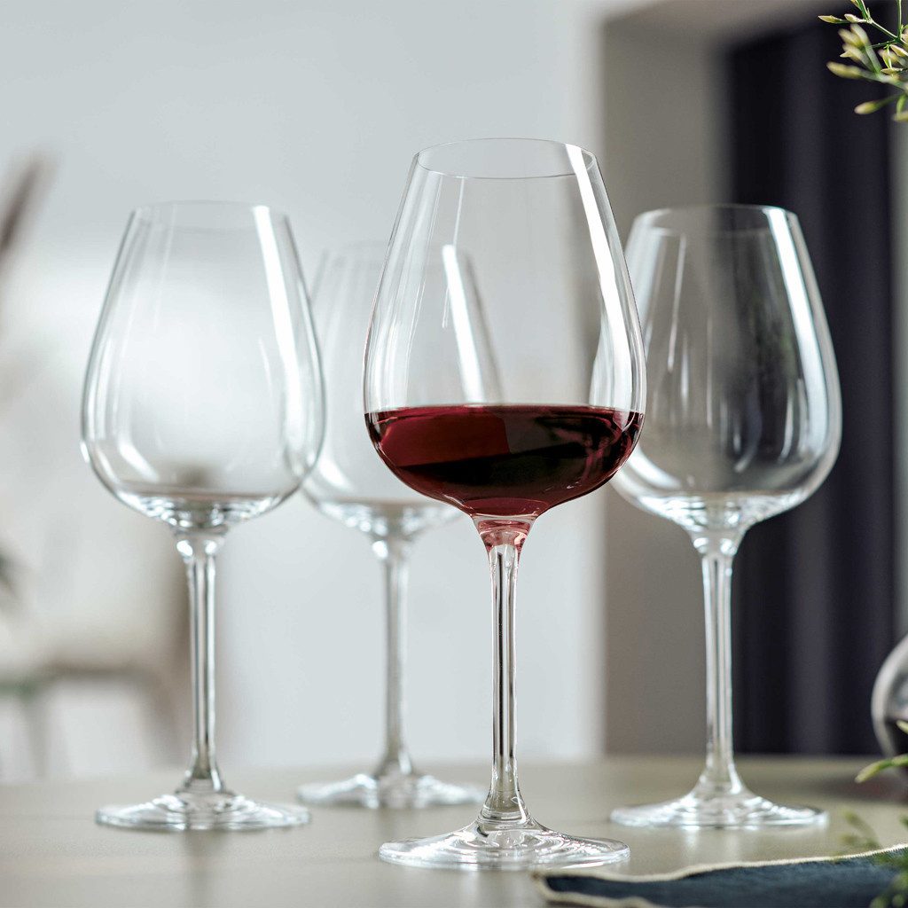 Villeroy & Boch Rotweinglas Purismo Wine Rotweinglas, Set 4tlg. 230mm, 4-tlg., Glas, Kristallglas, 4 Stck, spülmaschinenfest