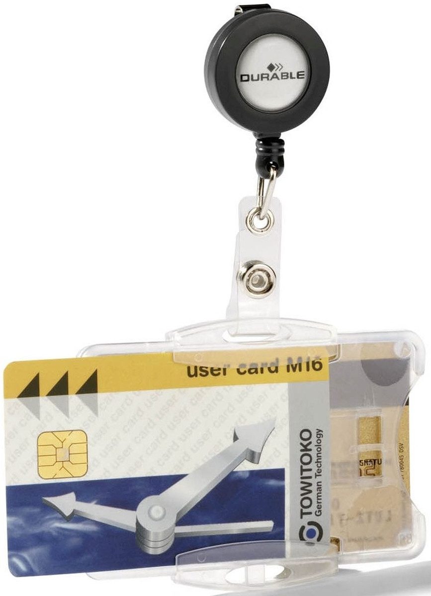 DURABLE Hinweisschild Ausweishalter Duo mit JoJo 54x85mm VE=10 Stück transparent