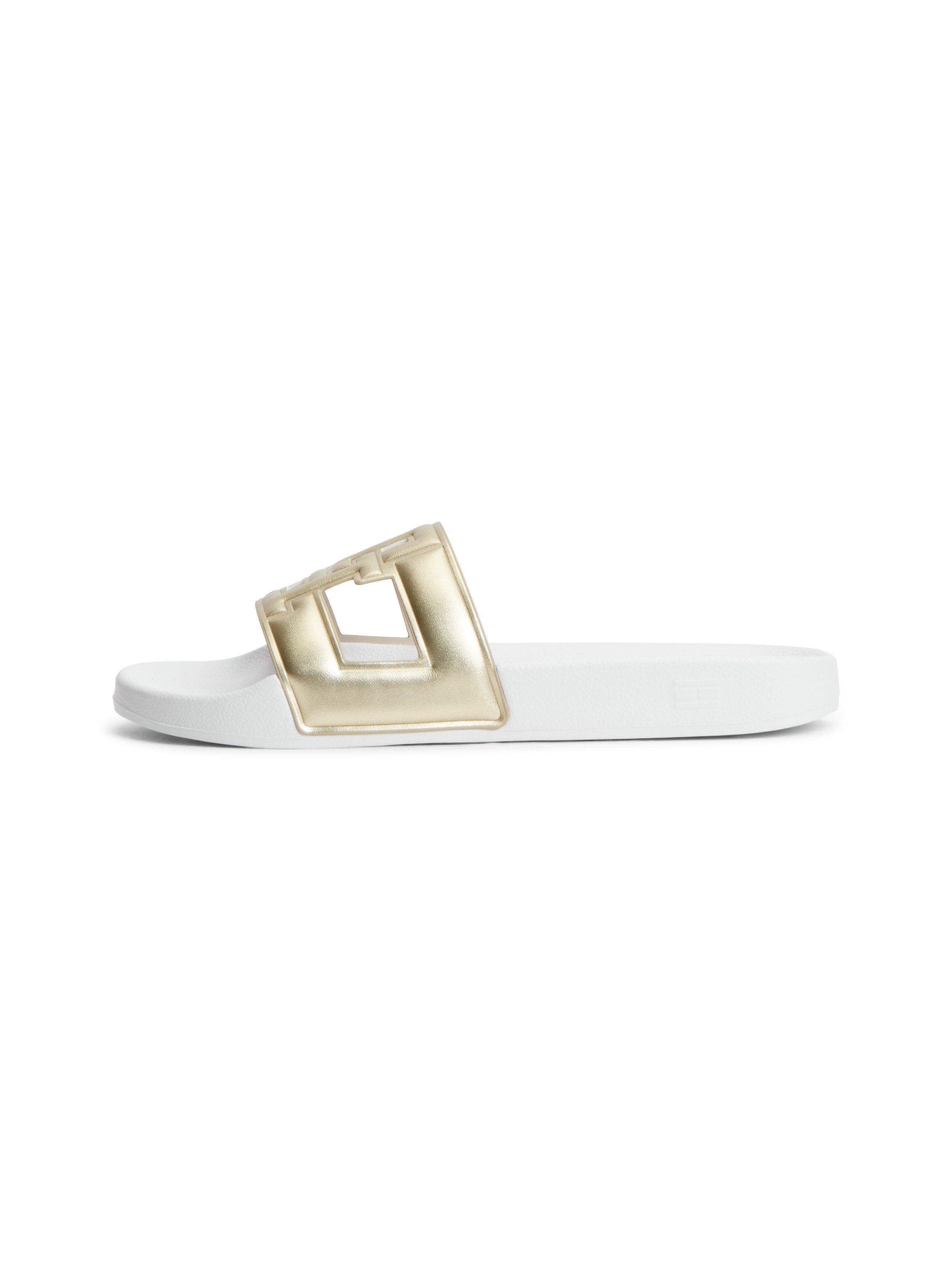 Tommy Hilfiger TH MONOGRAM POOL SLIDE Pantolette Sommerschuh, Strandschuh mit großem TH-Bandagenlogo – Bild 5 von 5