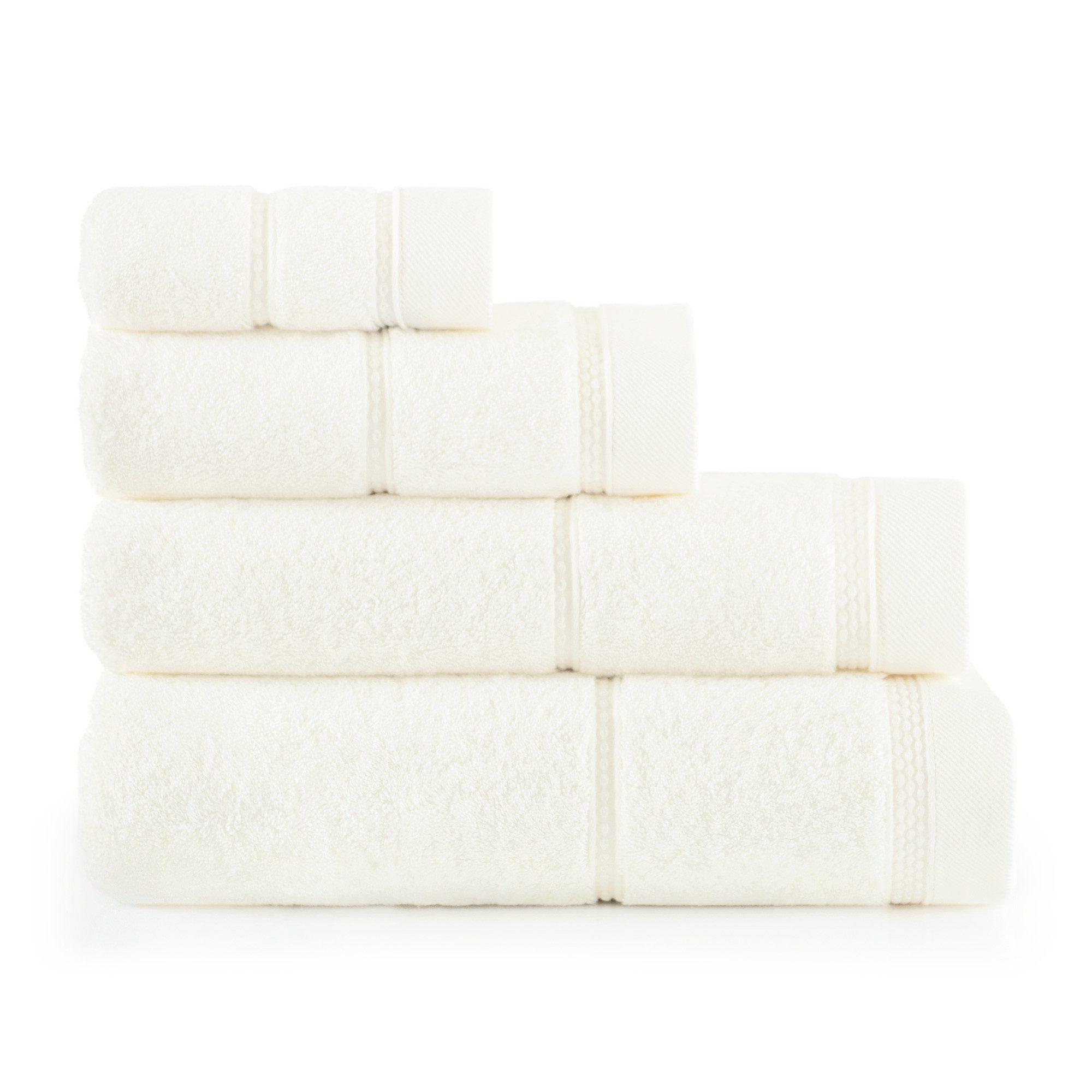 Zwoltex Handtücher 650g/m² großes Handtuch Set weich saugstark Baumwolle Weiß, (GOTS Bio Baumwolle OEKO-TEX zertifiziert Handtuchset 4tlg), Angenehme Frottieroberfläche sorgt für komfortables Abtrocknen