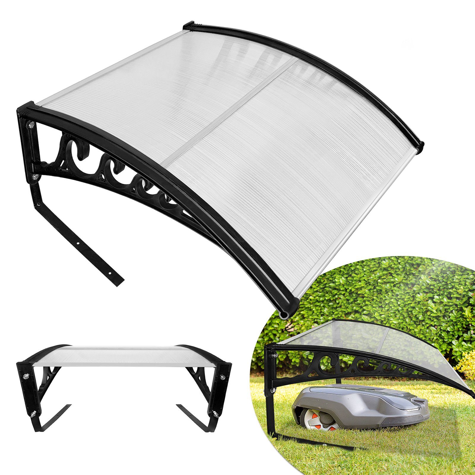 AUFUN Mähroboter-Garage Dach Carport, (Bausatz), für Rasenmäher Roboter weiß