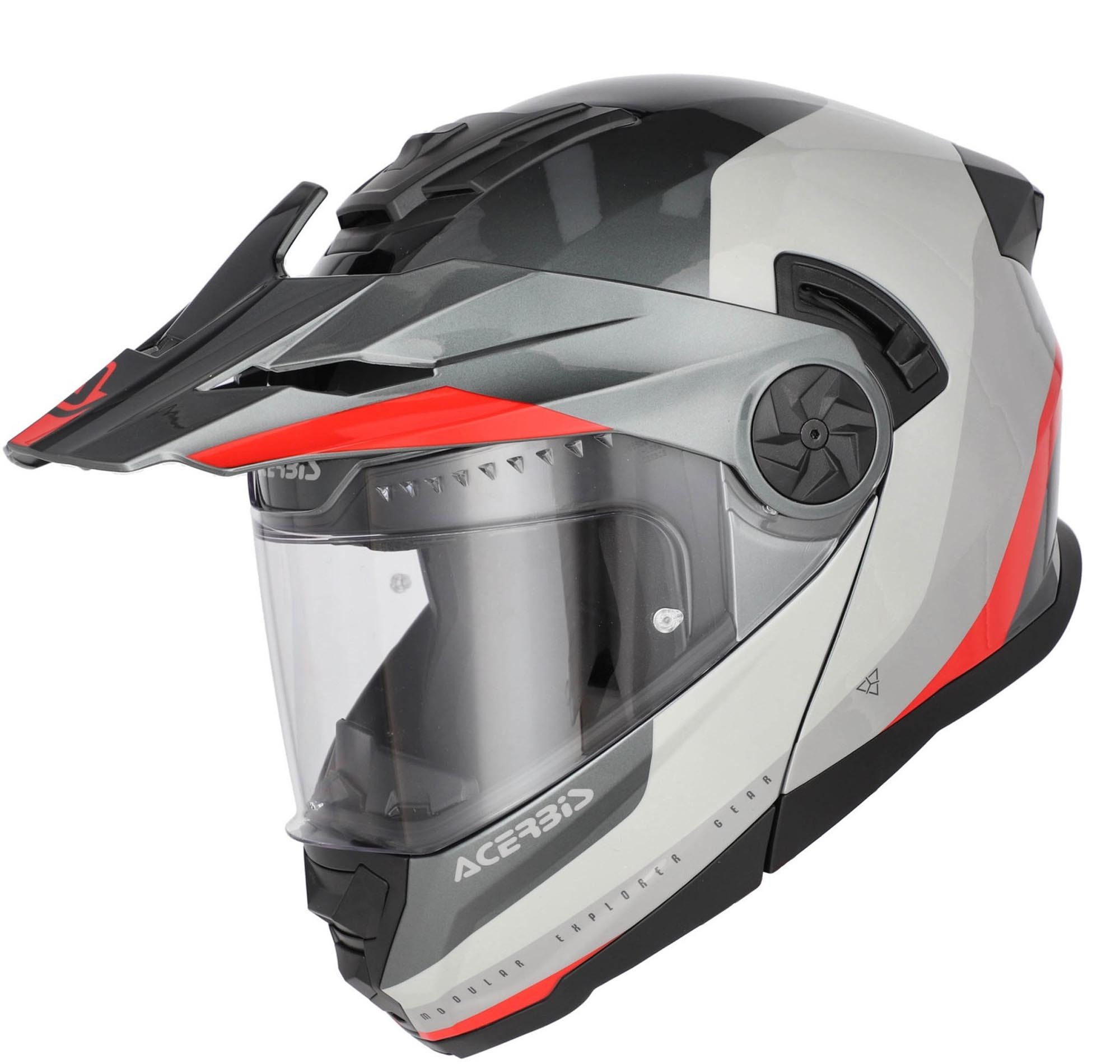 Acerbis Motorradhelm Rider Logo Klapphelm, vorbereitet für Kommunikationssystem,vorbereitet für Pinlockschei