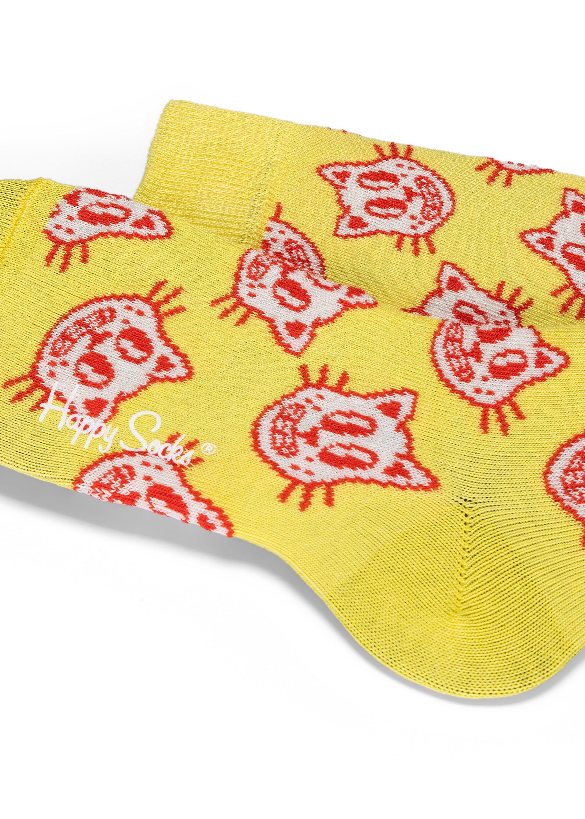 Happy Socks Basicsocken 3-Pack aus nachhaltiger Baumwolle Kids Animal Sock