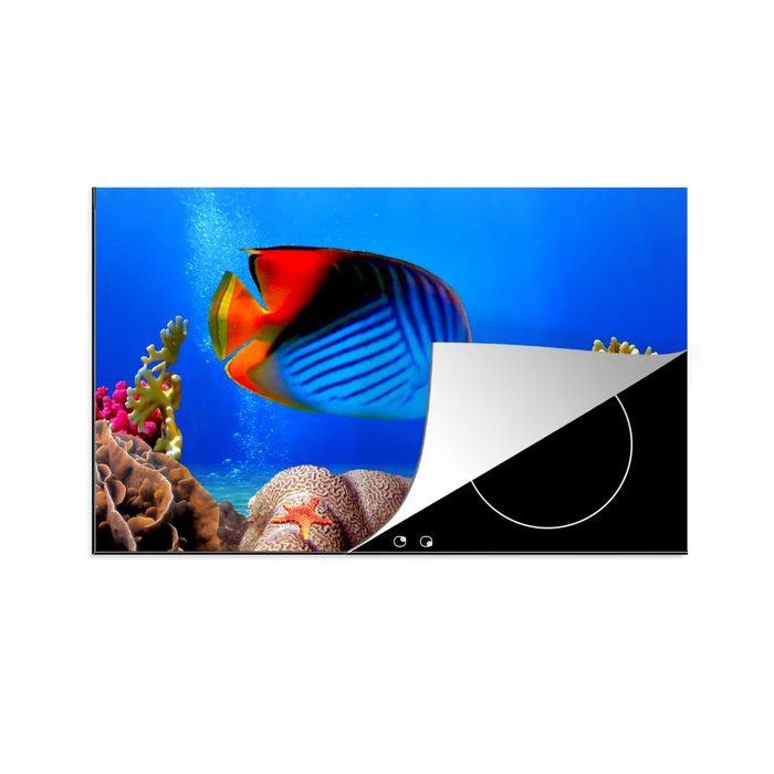 MuchoWow Herdblende-/Abdeckplatte Ägypten - Fische - Korallen Vinyl (1 tlg) Ceranfeldabdeckung für die küche Induktionsmatte