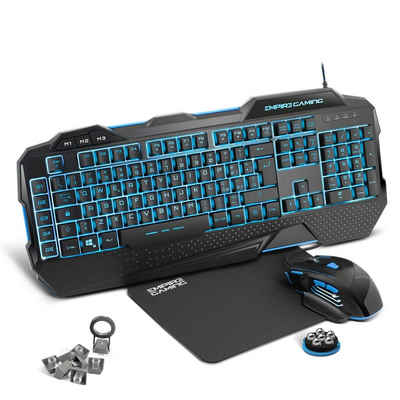 EMPIRE GAMING Pack Gamer PC Hellhounds Italiano- Tastiera Mouse tappetino Tastatur- und Maus-Set, Programable con software -Retroiluminación LED RGB Compatible Windows