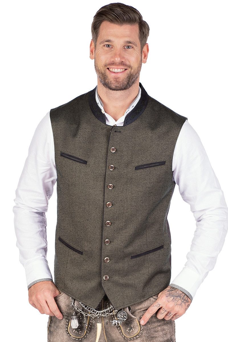 Gebr. Weis menswear Trachtenweste Trachtenweste - BODENSEE - oliv/hasel