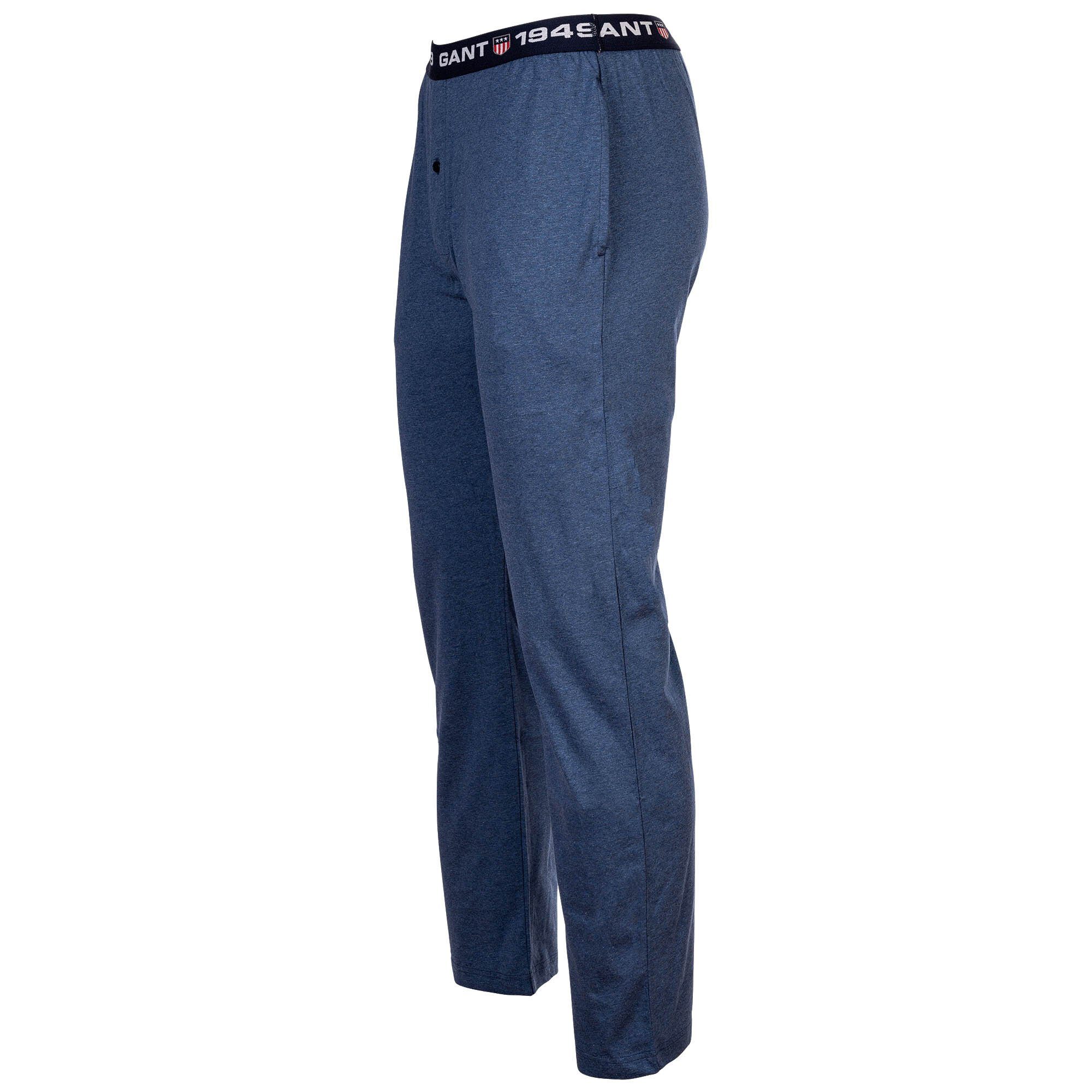 - Schlafhose Pajama Shield Retro Pants Blau Gant Herren Jogginghose