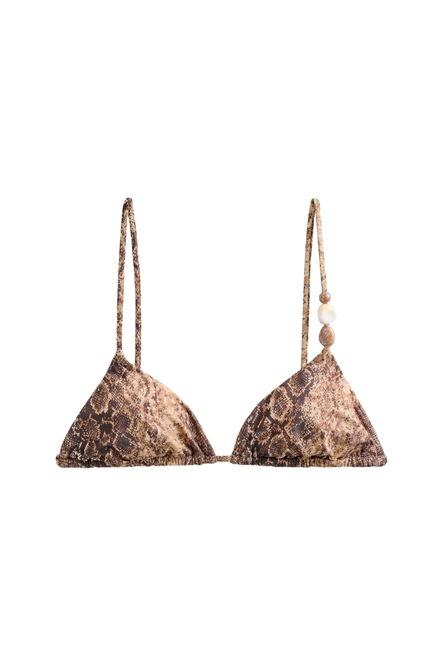 Triangel-Bikini-Top Triangel-Bikinioberteil mit Perlendetail
