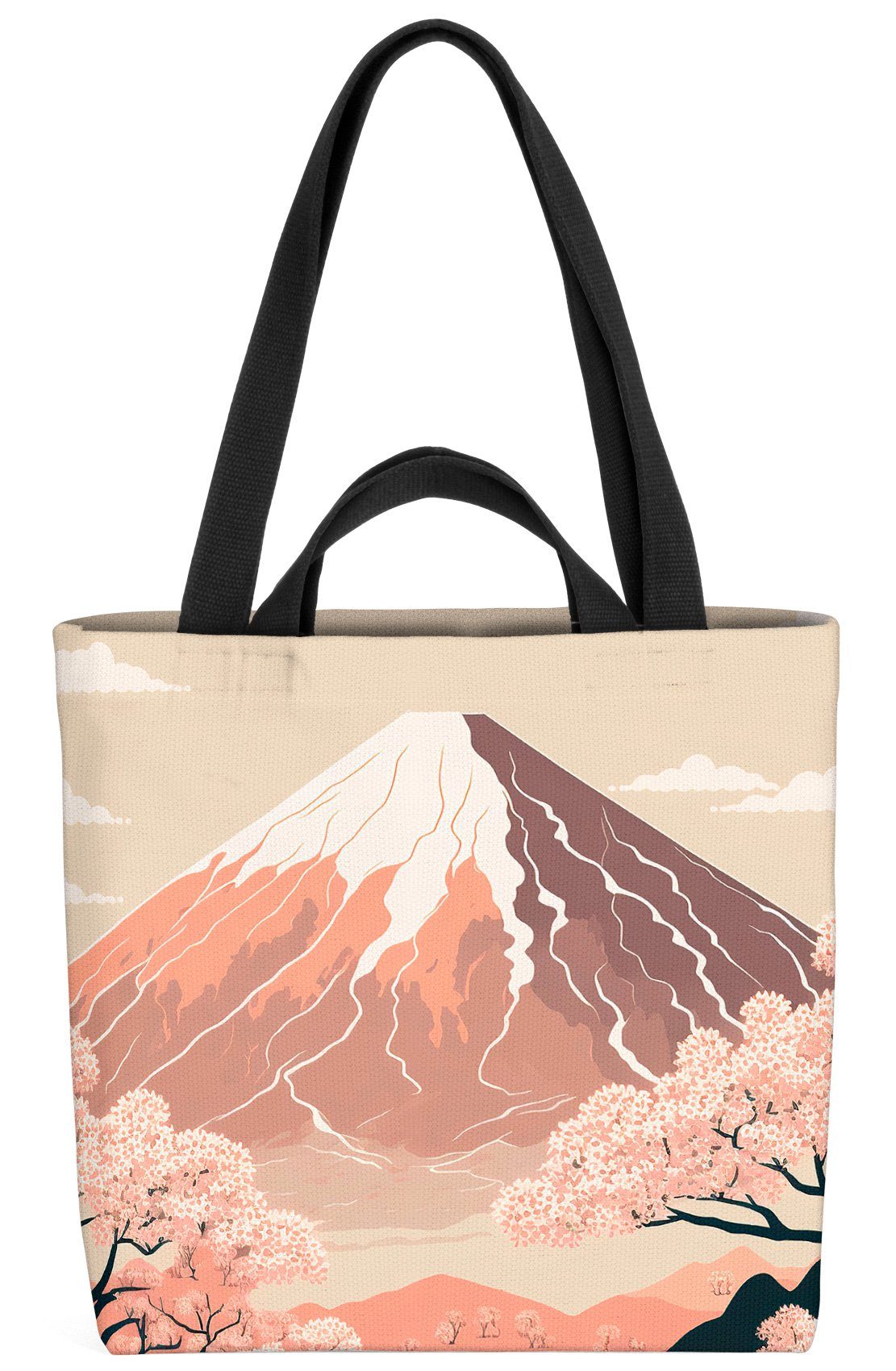 mountain Henkeltasche Kirschblüten (1-tlg), Japan reise japan bäume urlaub Asien VOID Berge berg