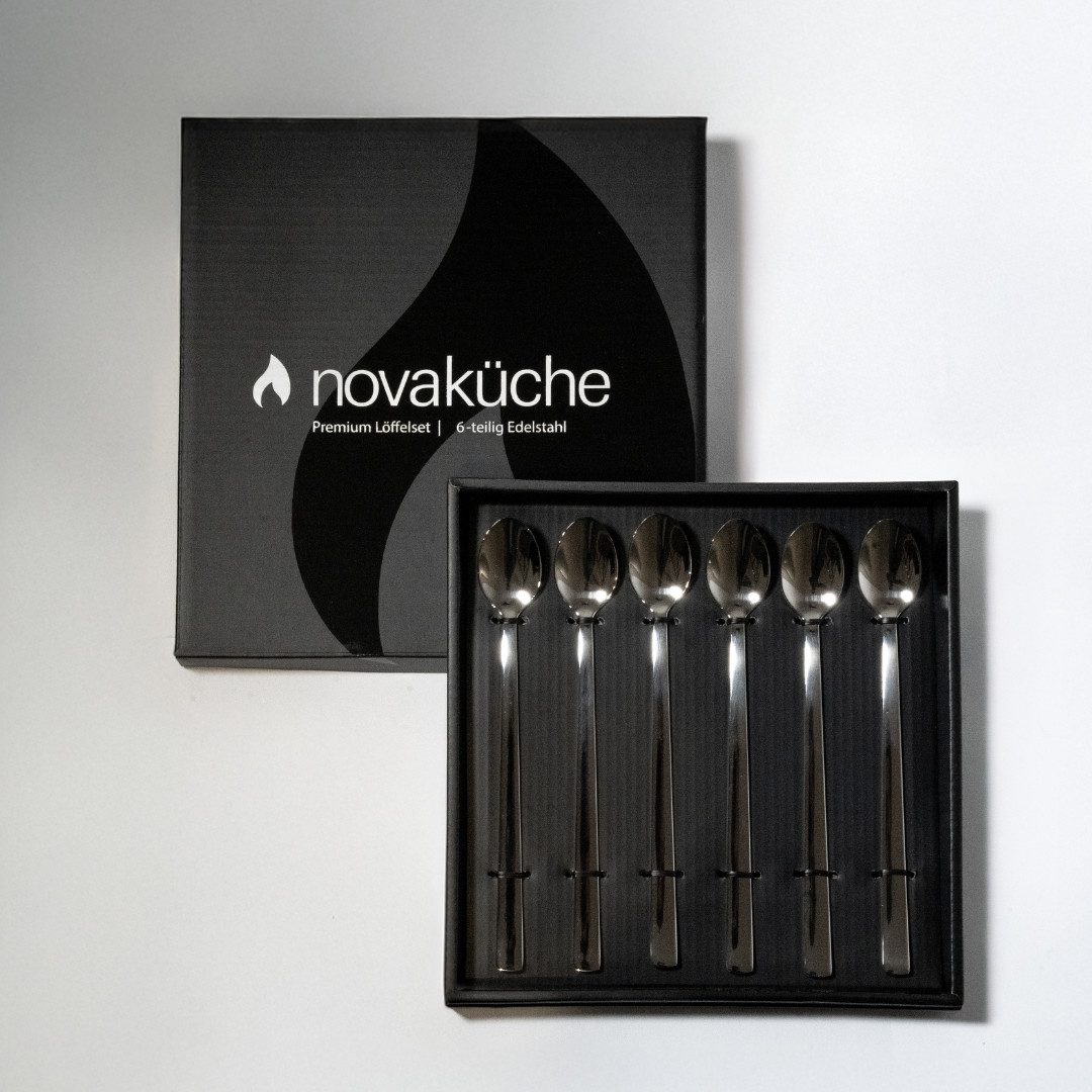 LIVINA HOME Latte-Macchiato-Löffel Premium Latte-Macchiato Löffel, extra lange Löffel, Edelstahl 18/10 (6 Stück), Spülmaschinenfest, Valentinstag Sale!