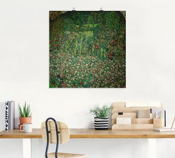 Artland Wandbild Gartenlandschaft mit Bergkuppe (Gartenlandschaft), Garten (1 St), als Leinwandbild, Poster in verschied. Größen