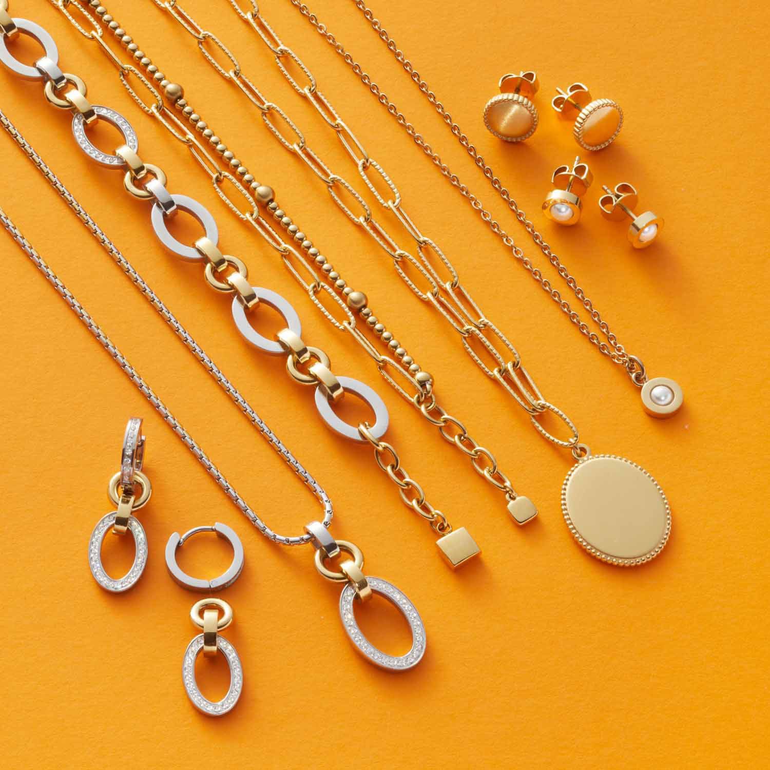 LEONARDO Paar Creolen Ohrringe Lena, mit Zirkonia (synth) - Einhänger abnehmbar