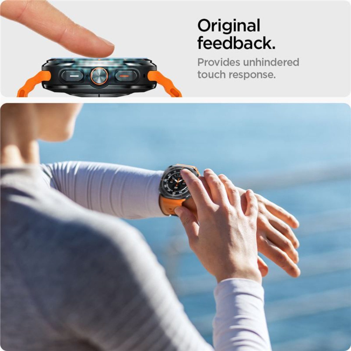 Spigen Displayschutzfolie 2x Panzerglas für Samsung Galaxy Watch Ultra Panzerfolie Schutzglas für Samsung Galaxy Watch Ultra, Displayschutz-Set, 2 Stück, 47mm,  – Bild 4 von 5