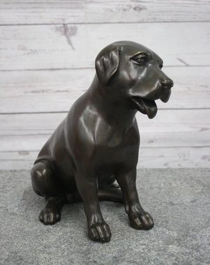 Bronzeskulpturen Skulptur Bronzefigur kleiner Labrador Welpe Haustier