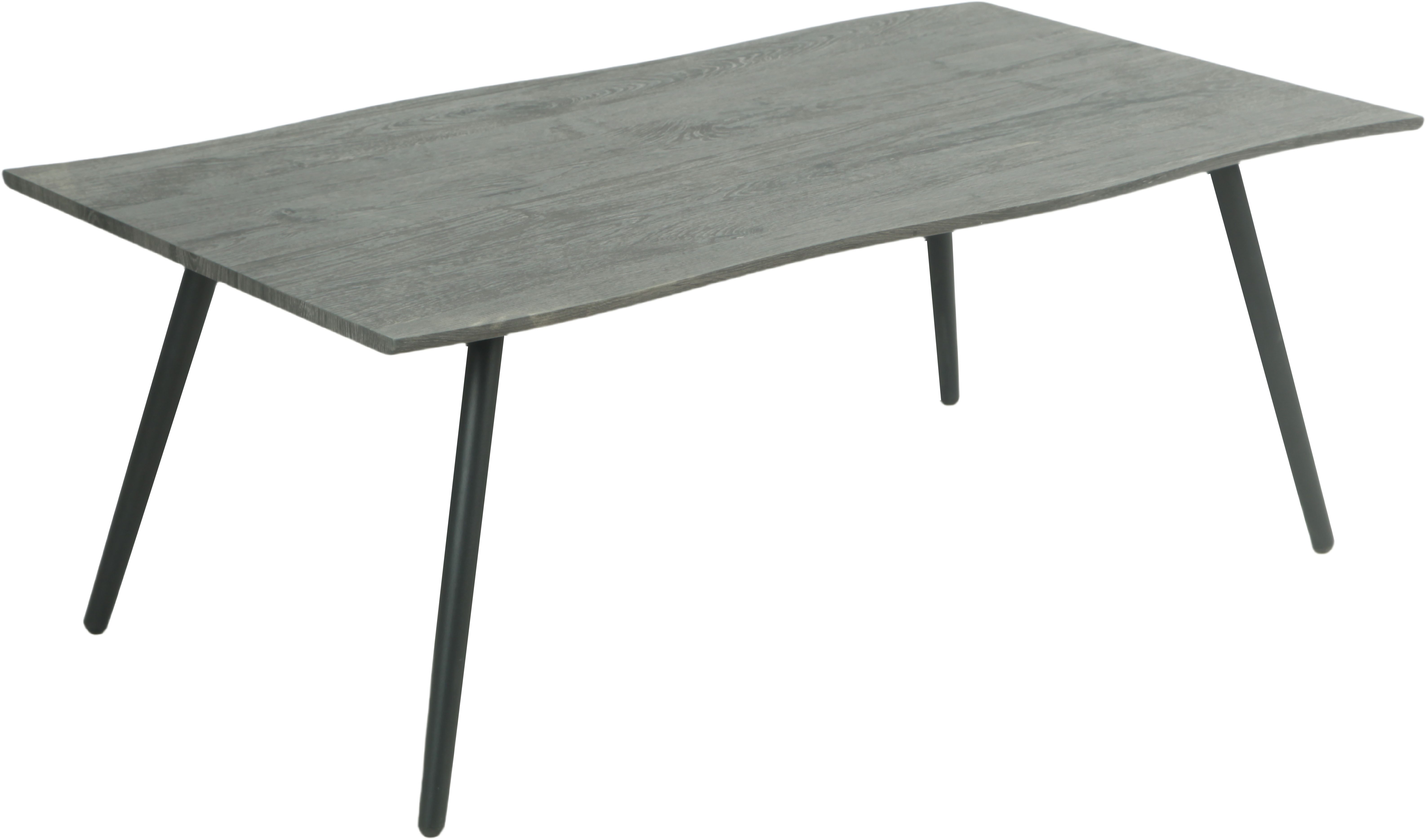 HELA Couchtisch ZAGREB (1-St), Baumkantenoptik,Vierfuß,Rundrohr,fest,110 x 60 cm