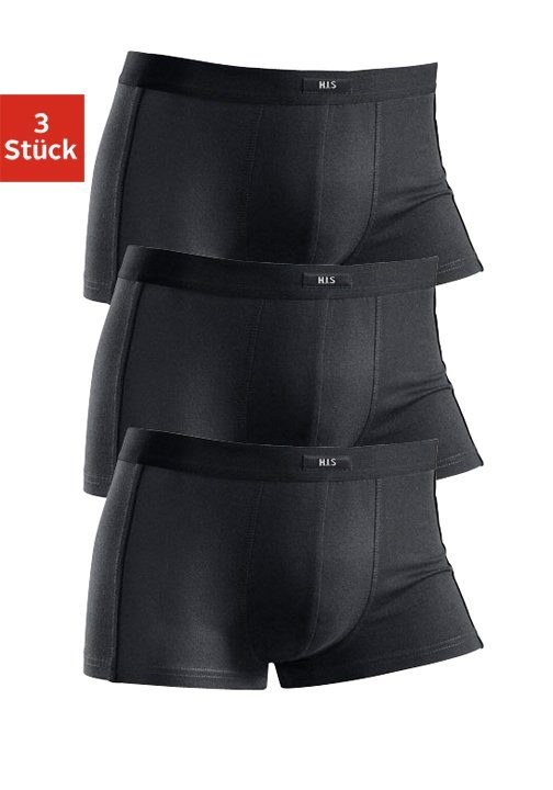 mit (Packung, 3-St) in schwarz schmalen Piping H.I.S Boxershorts Hipster-Form