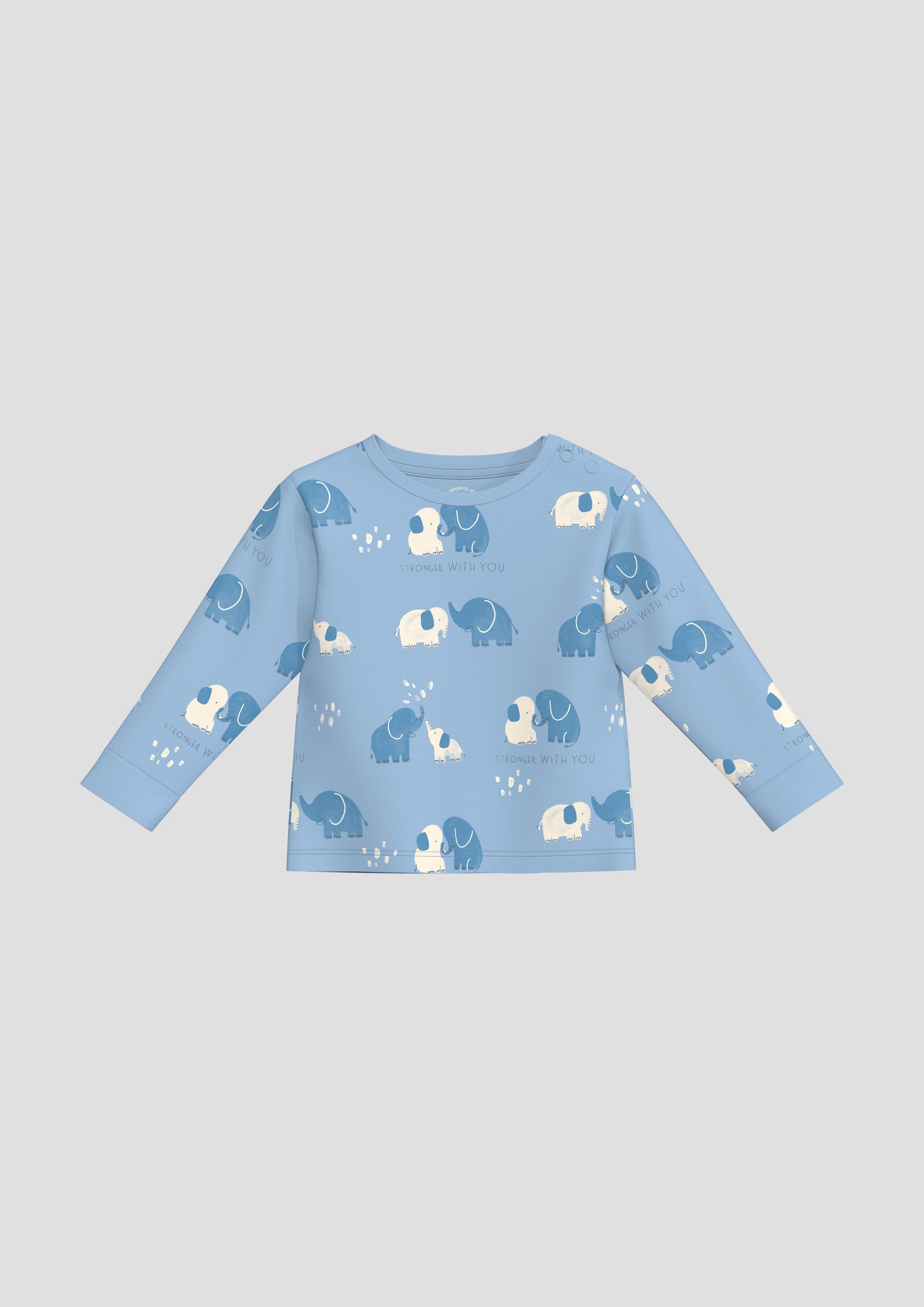 Langarmshirt Longsleeve aus Baumwolle mit All-over-Print