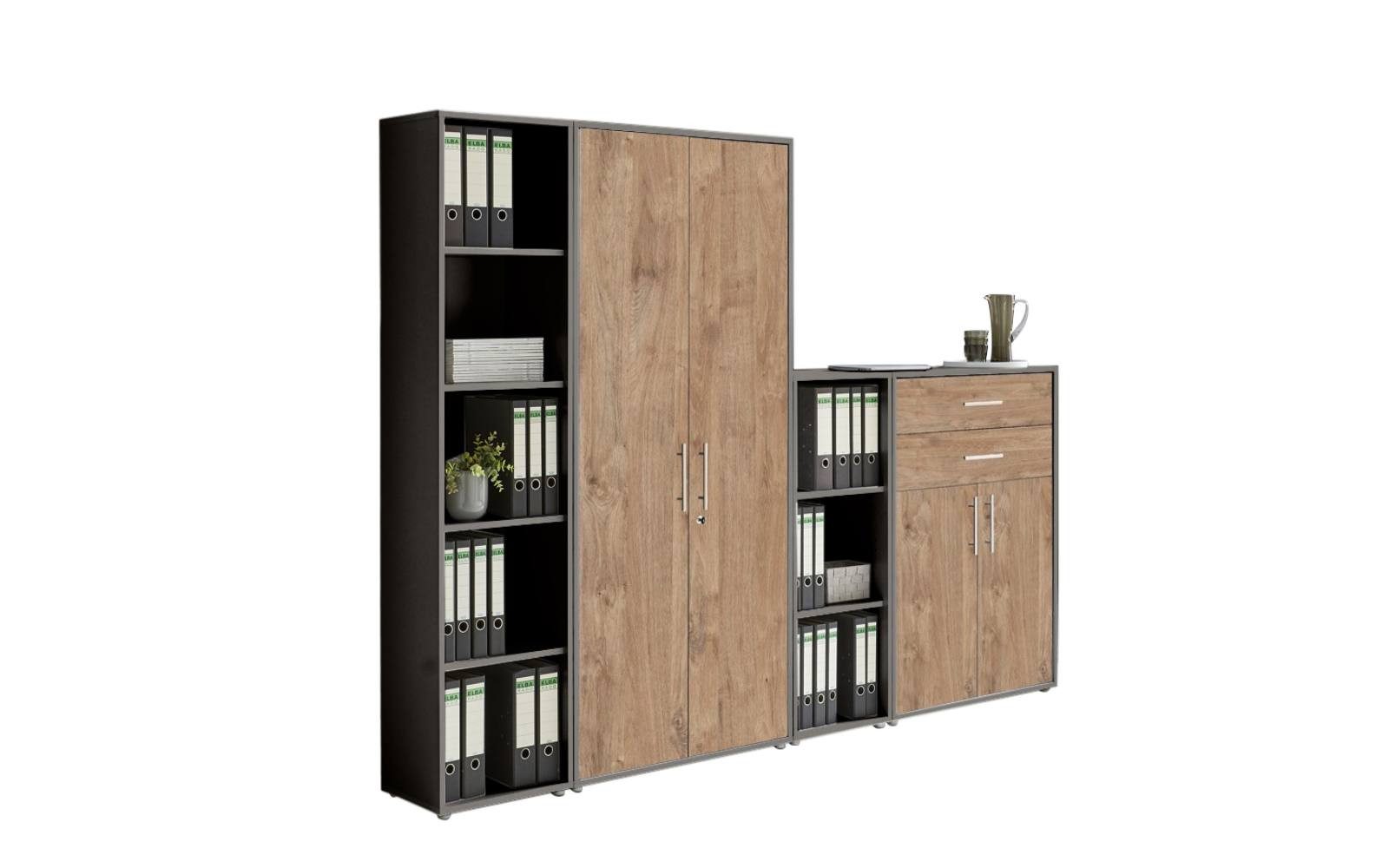 BMG Möbel Aktenschrank Office Edition Tabor (Set 22, Büroschrank abschließbar mit Metallgriffen) Made in Germany