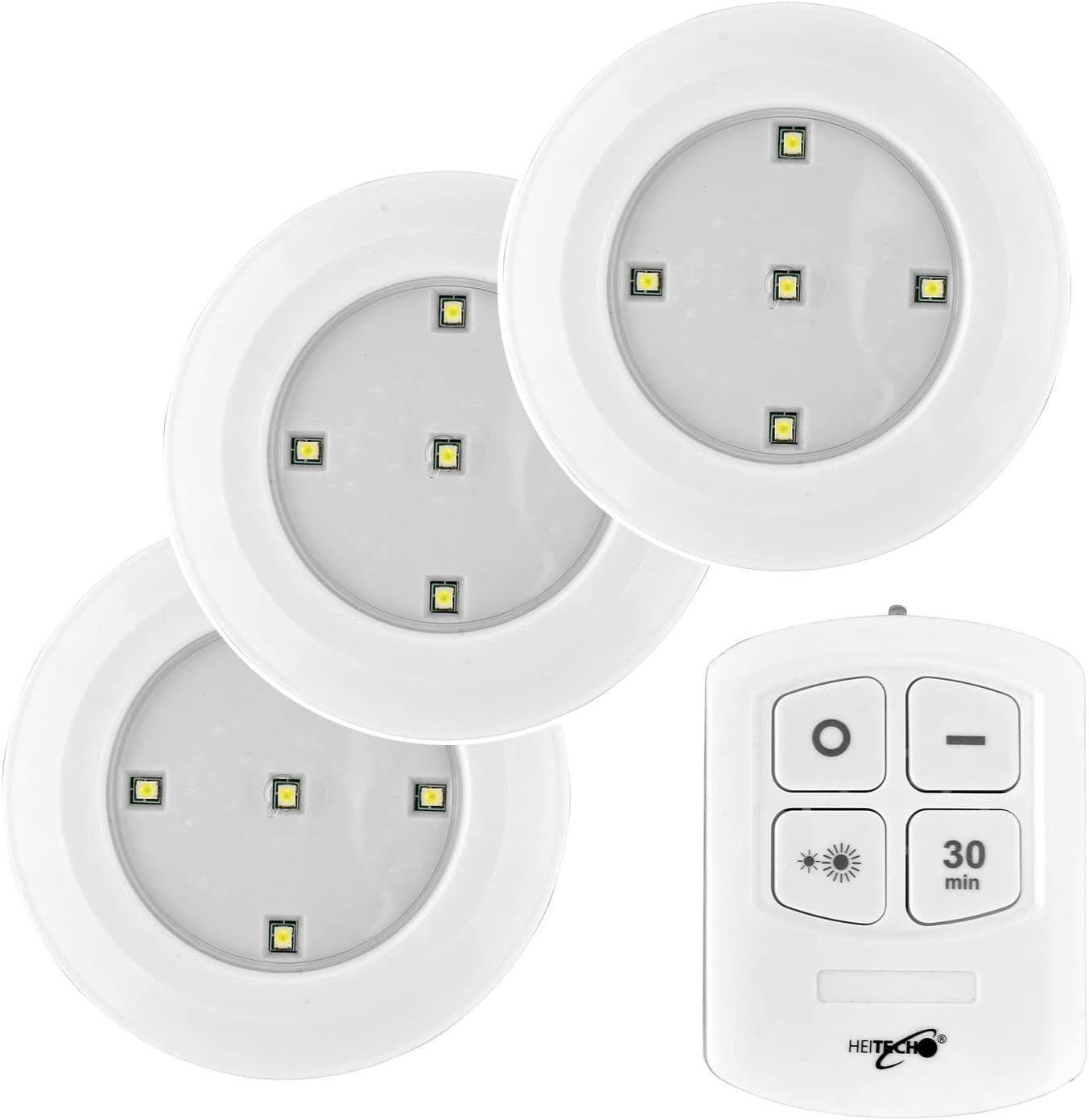 HEITECH LED Wandleuchte LED Lichter mit Fernbedienung 3er Pack, LED