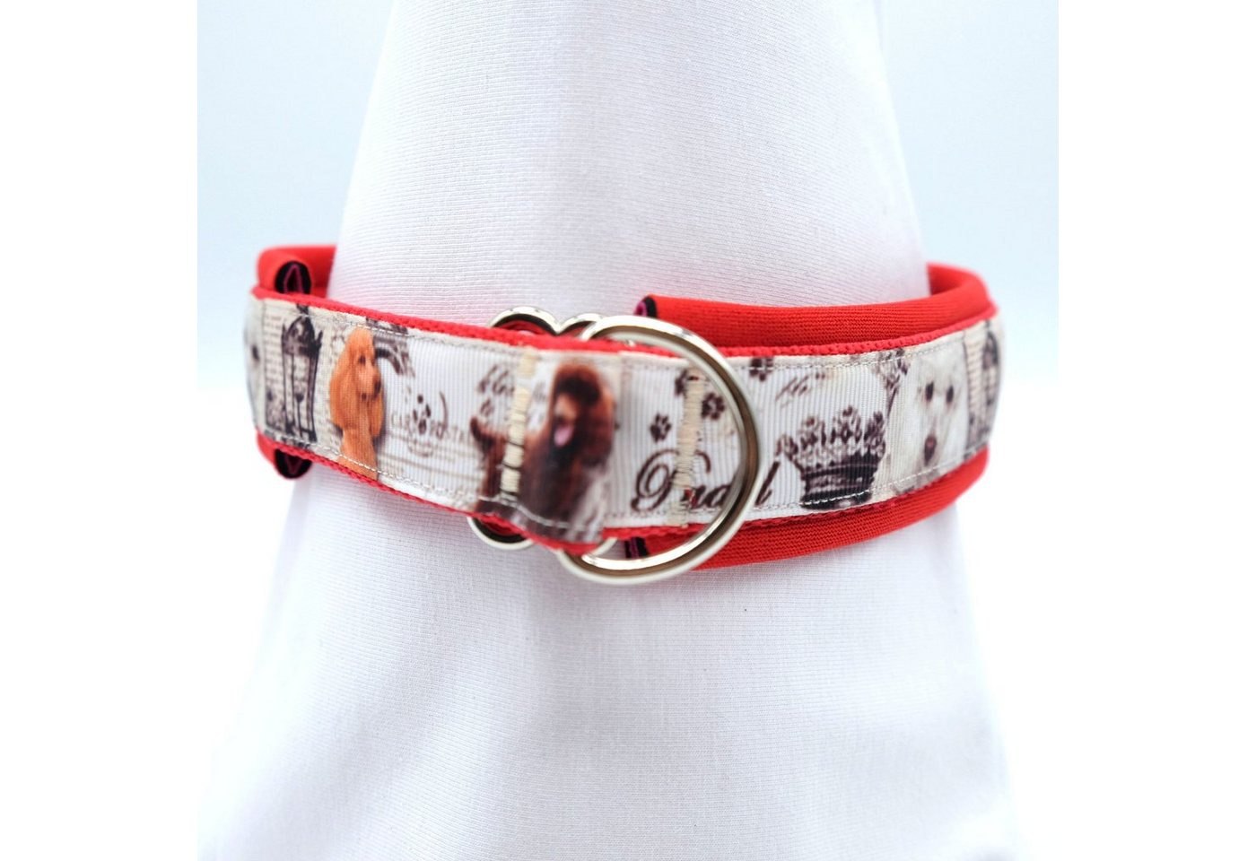 Thumbnail - Doppelmoppel Hunde-Halsband Hundehalsband kleine Hunde, Zugstopp Neopren 33 cm, Neopren, HANDMADE IN GERMANY