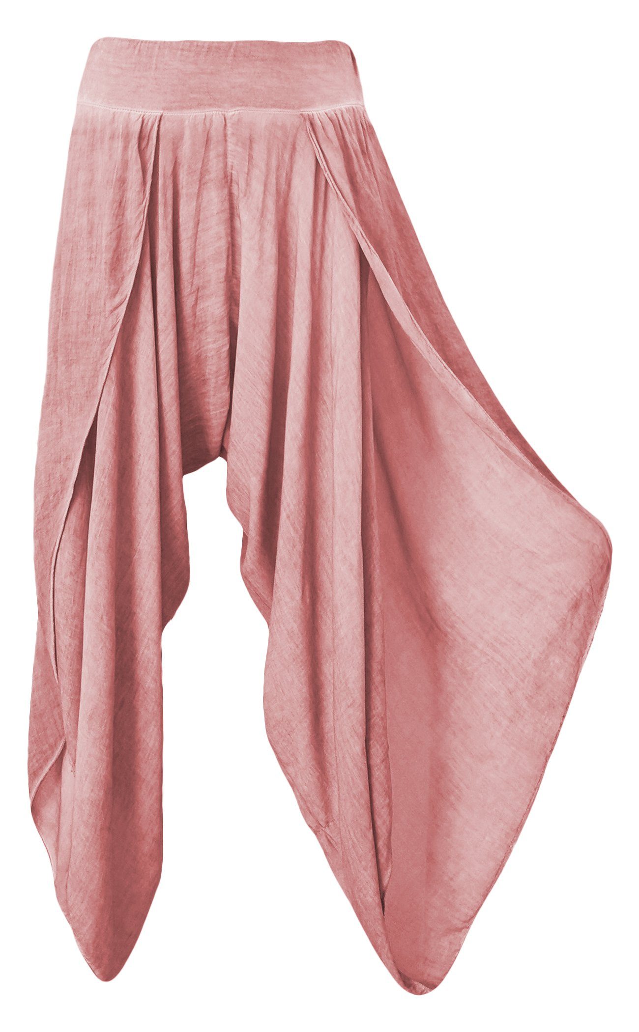 Aurela Damenmode Haremshose Luftige Damen Hosen Sommerhosen mit  Beinschlitzen super leichtes Sommergewebe