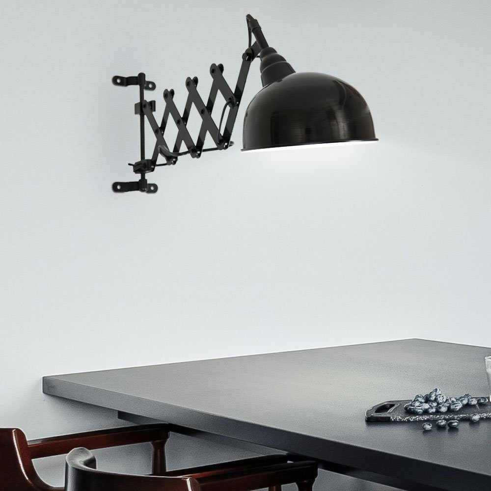 Steinhauer LIGHTING Wandleuchte, Leuchtmittel nicht inklusive, Wand Lampe schwarz Ziehharmonika Gelenk Leuchte Spot verstellbar