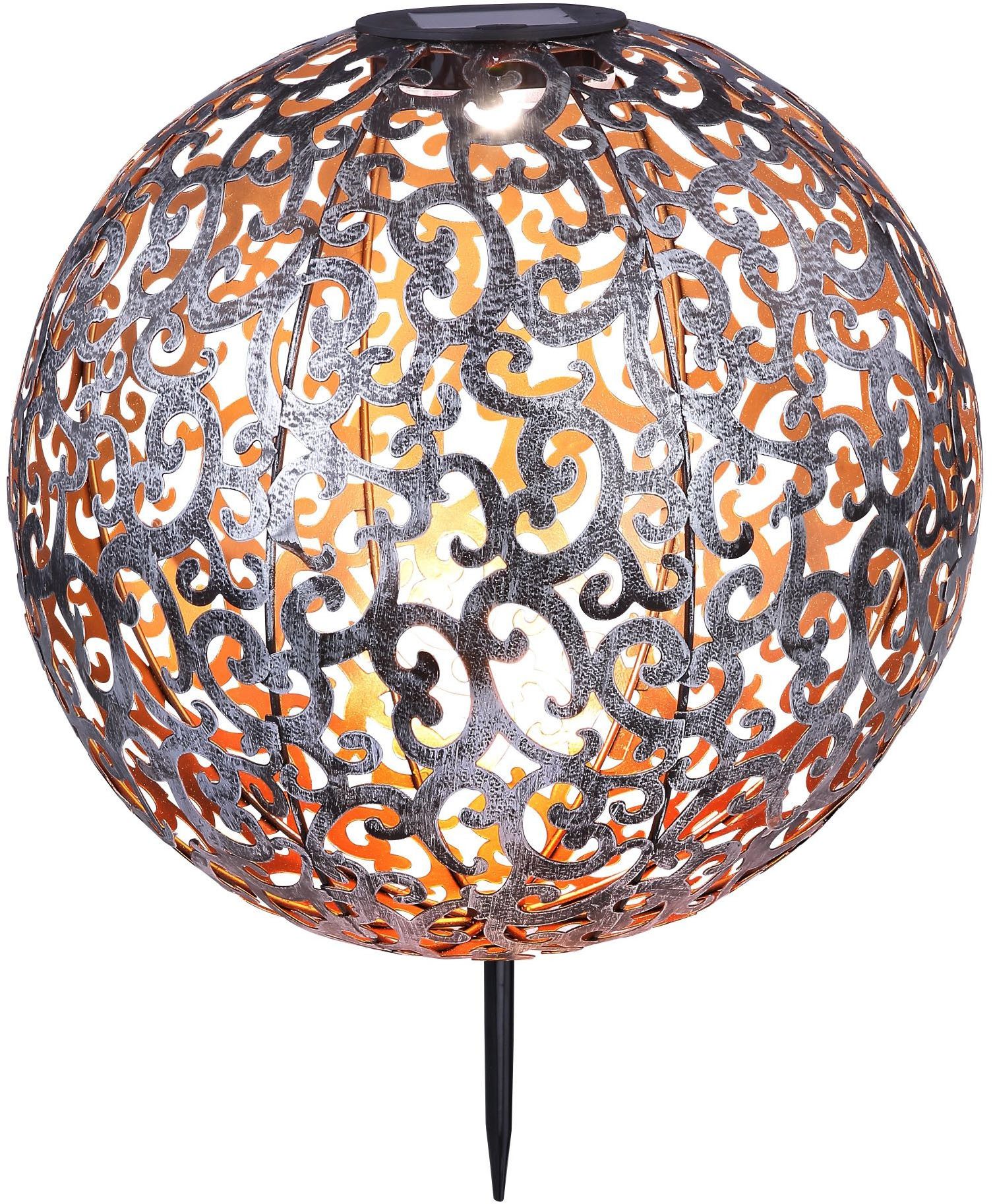 GLOBO LIGHTING LED Solarleuchte SOLAR, LED fest integriert, Warmweiß, Solarlampe für Garten, Toller Lichteffekt, Solarkugel mit Erdspieß