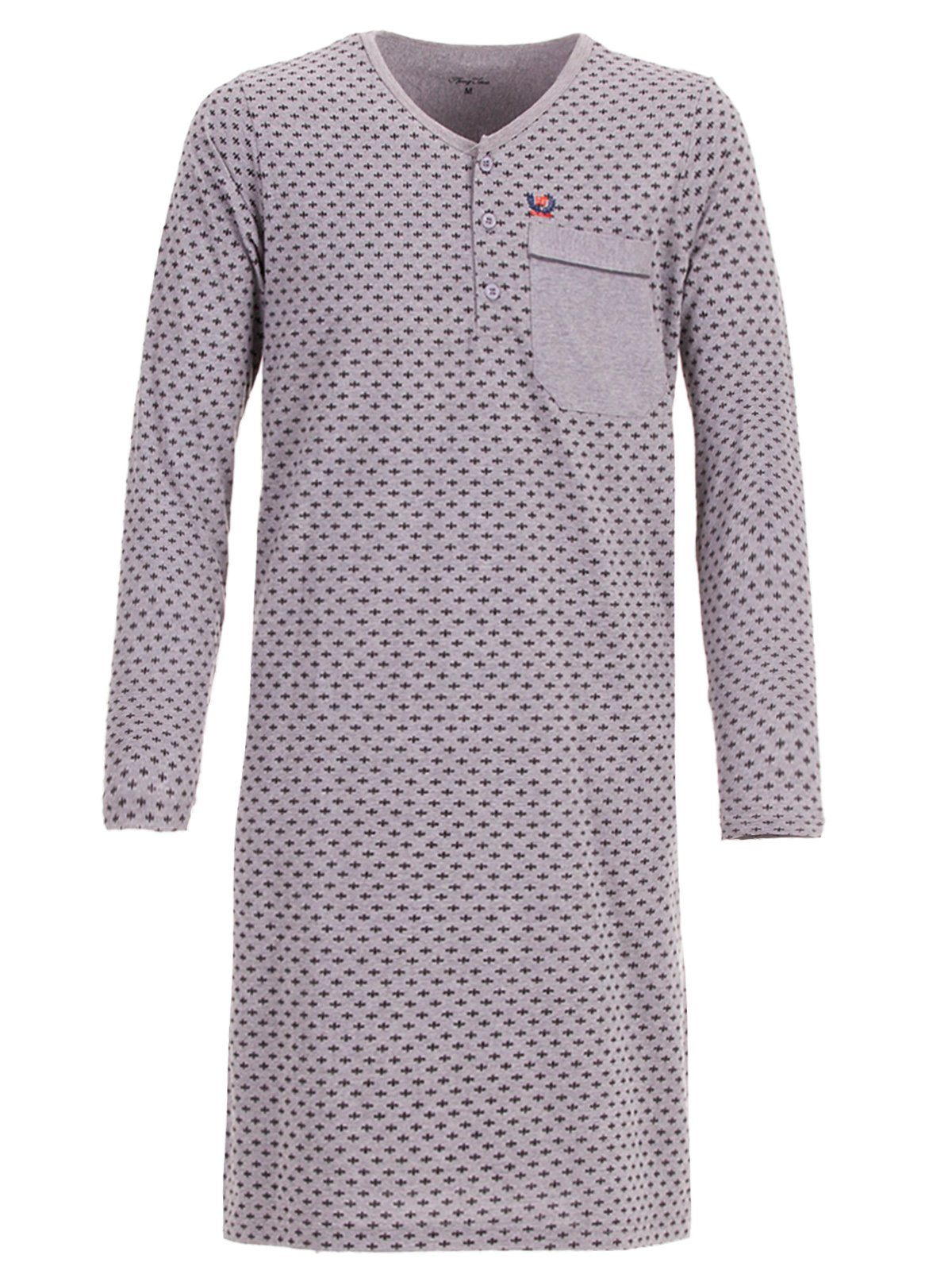 Henry Terre Nachthemd Nachthemd Langarm- Lilie grau
