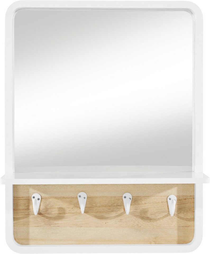 andas Wandspiegel »Drammen«, mit Ablage und 4 Metallhaken-HomeTrends