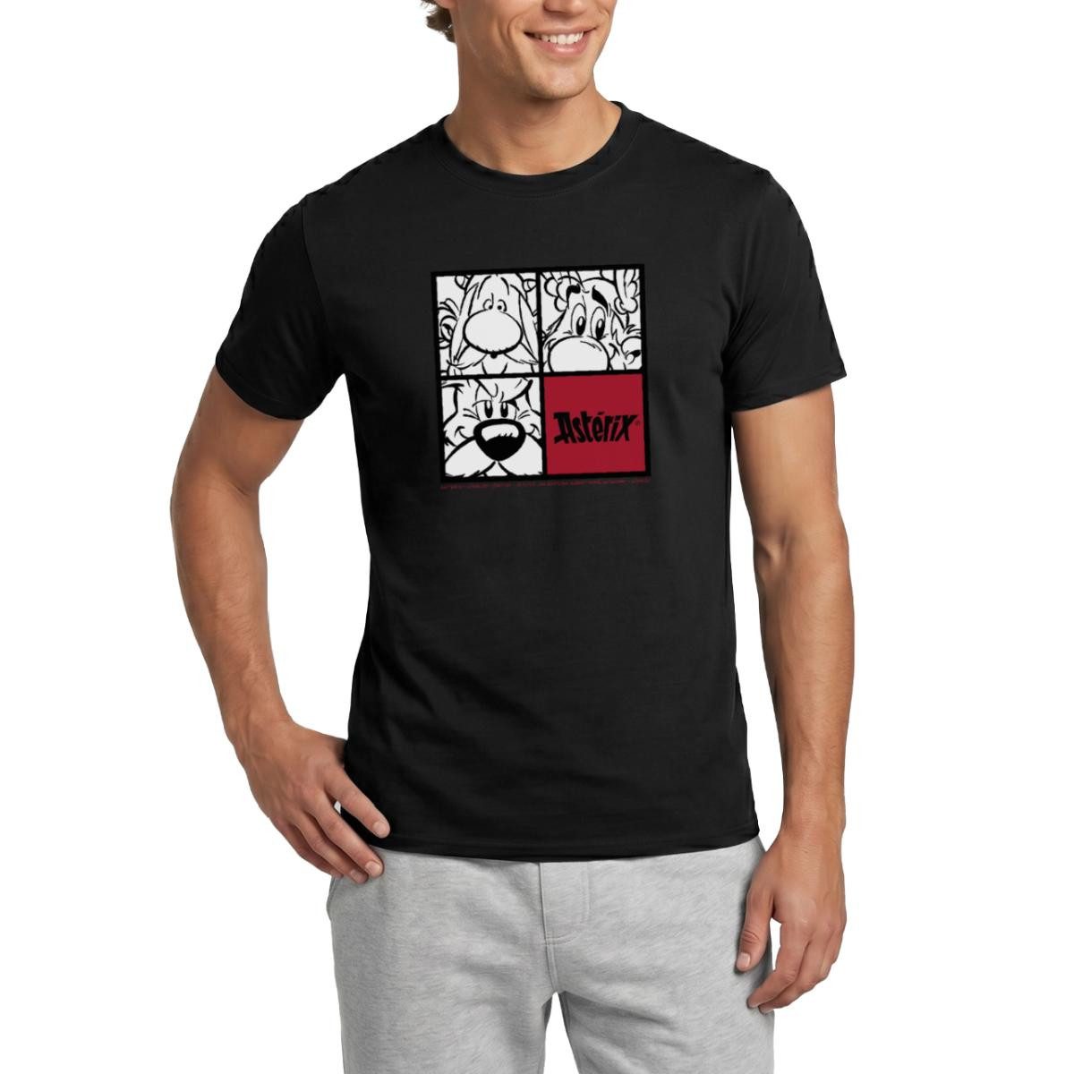 Spreadshirt T-Shirt Asterix & Obelix & Idefix Porträt Männer T-Shirt (1-tlg)