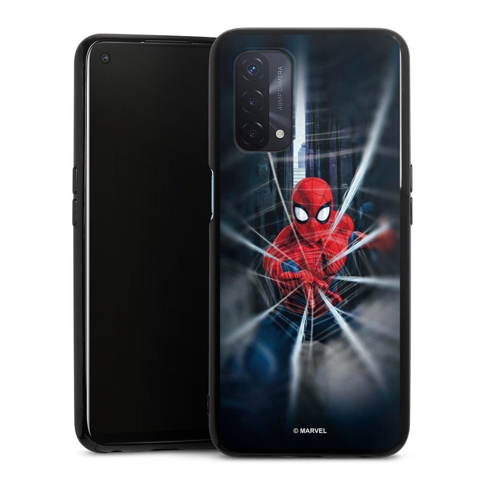 DeinDesign Handyhülle Marvel Spider-Man Kinofilm Spider-Man Webs In Action, Oppo A54 5G Silikon Hülle Bumper Case Handy Schutzhülle