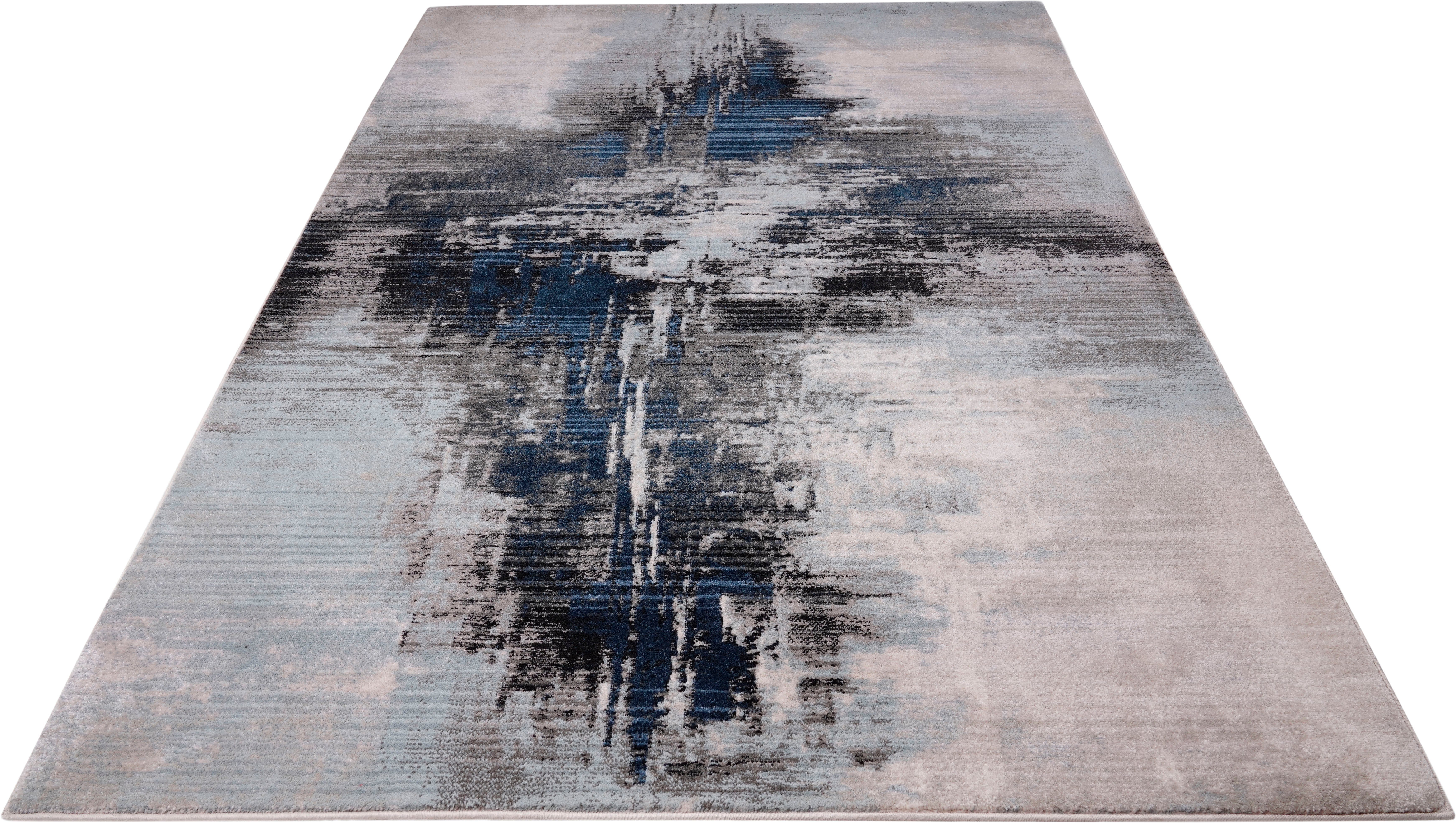 Teppich Joah, Leonique, rechteckig, Höhe: 18 mm, abstraktes Design, weiche Haptik, pflegeleicht grau