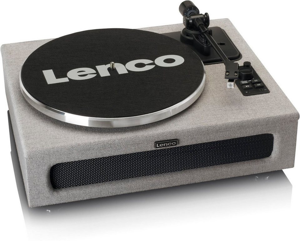 Lenco LS-440 Plattenspieler (Riemenantrieb, Bluetooth, mit 4 eingebauten  Lautsprechern), 4 eingebaute Lautsprecher mit 2 x 15 Watt und 2 x 10 Watt