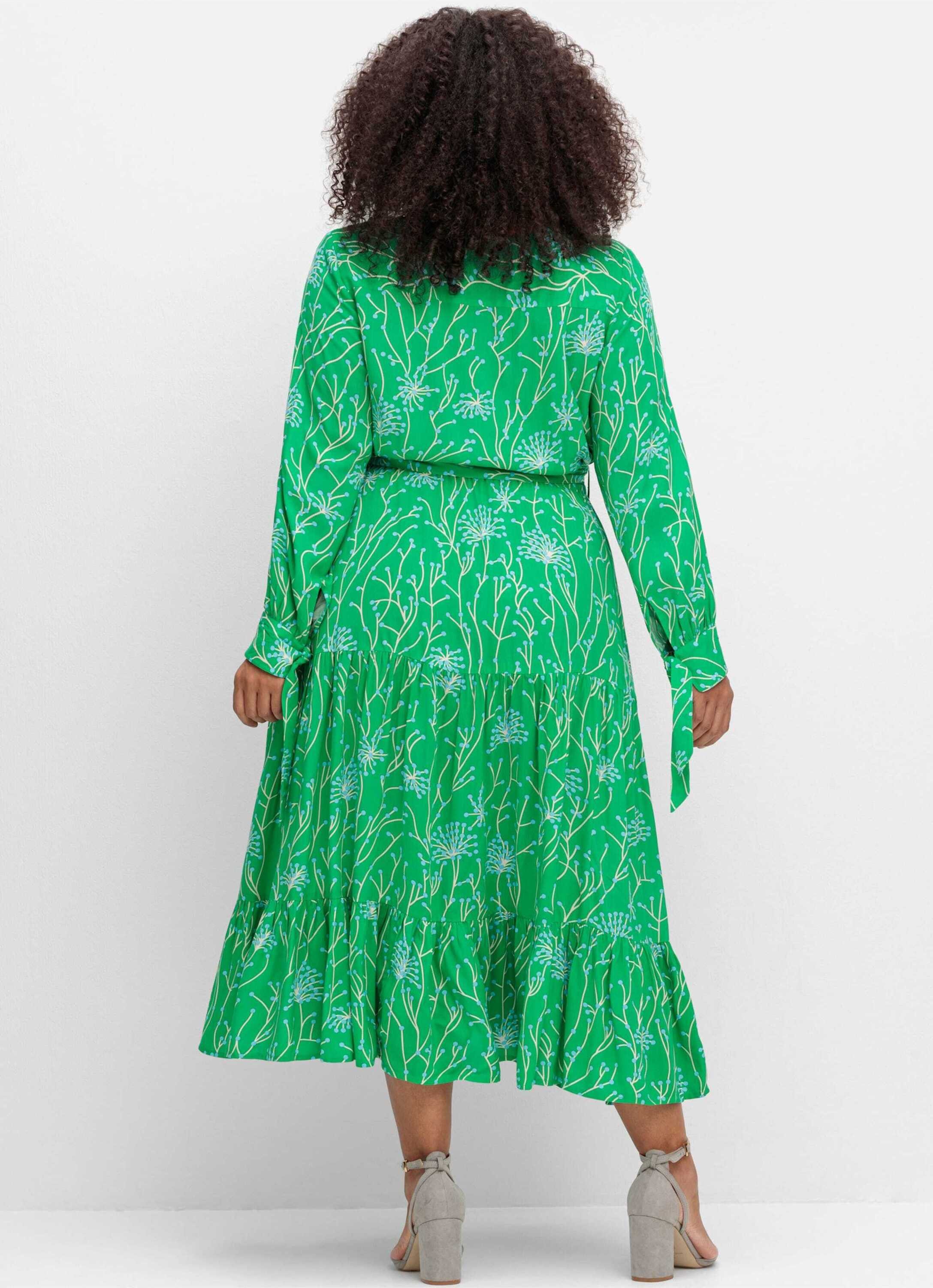 sheego by Joe Browns Etuikleid Maxikleid Langarm mit floralem Alloverdruck