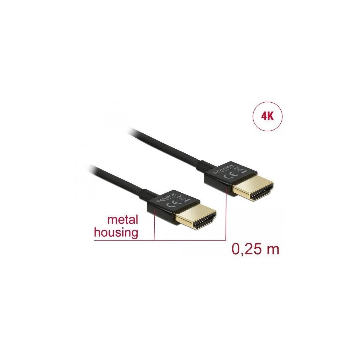 Delock Kabel High Speed HDMI mit Ethernet - HDMI-A Stecker >... Computer-Kabel, HDMI-A, HDMI (25,00 cm) | Monitorkabel