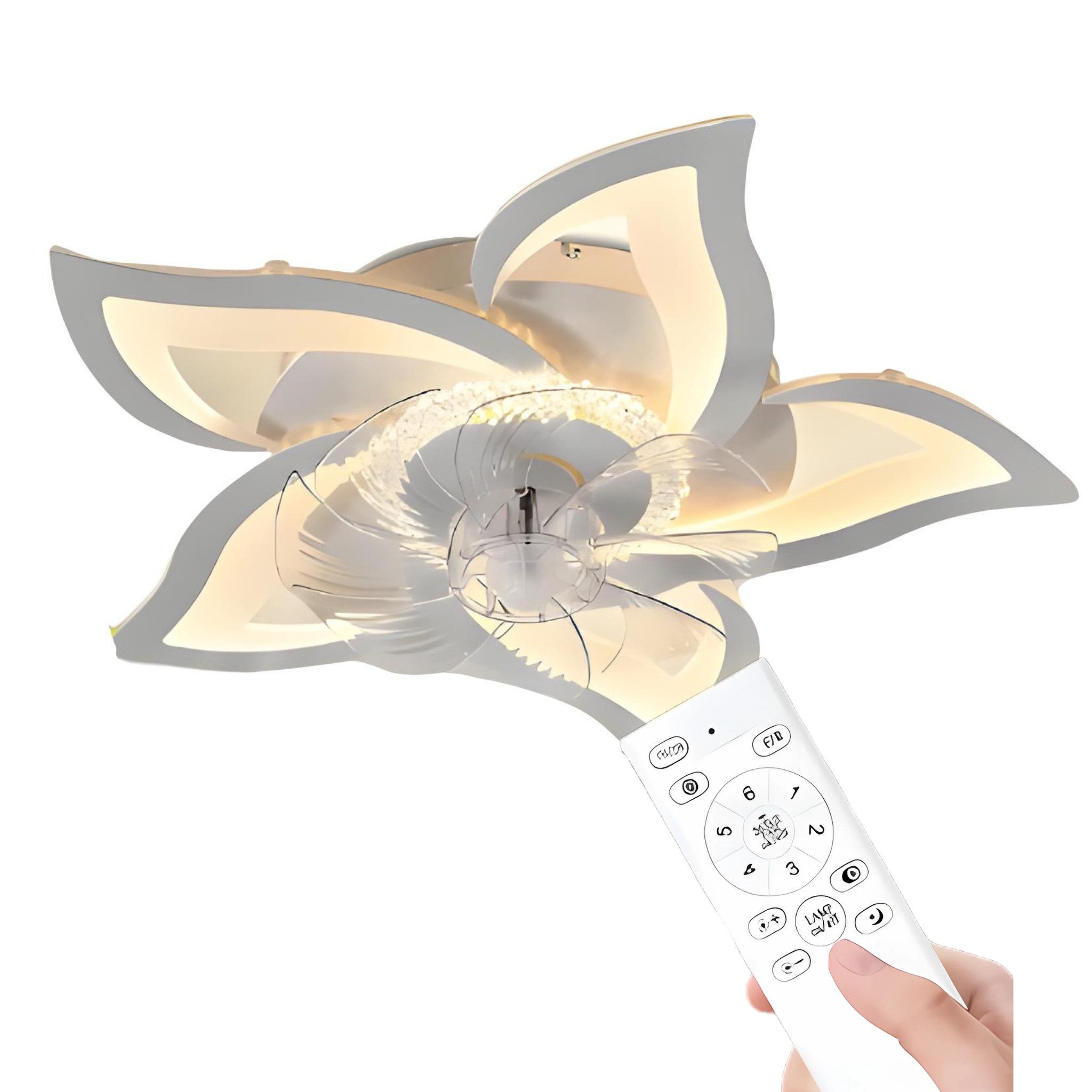 HS.SUPPLY Deckenventilator Deckenventilator mit LED-Beleuchtung und Fernbed günstig online kaufen