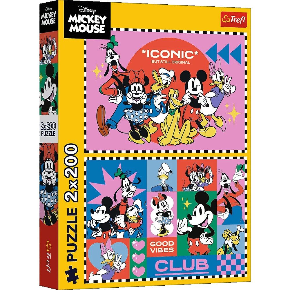 Trefl Puzzle Trefl, Mickey Maus, 2x 200 Teile Puzzle, 200 Puzzleteile
