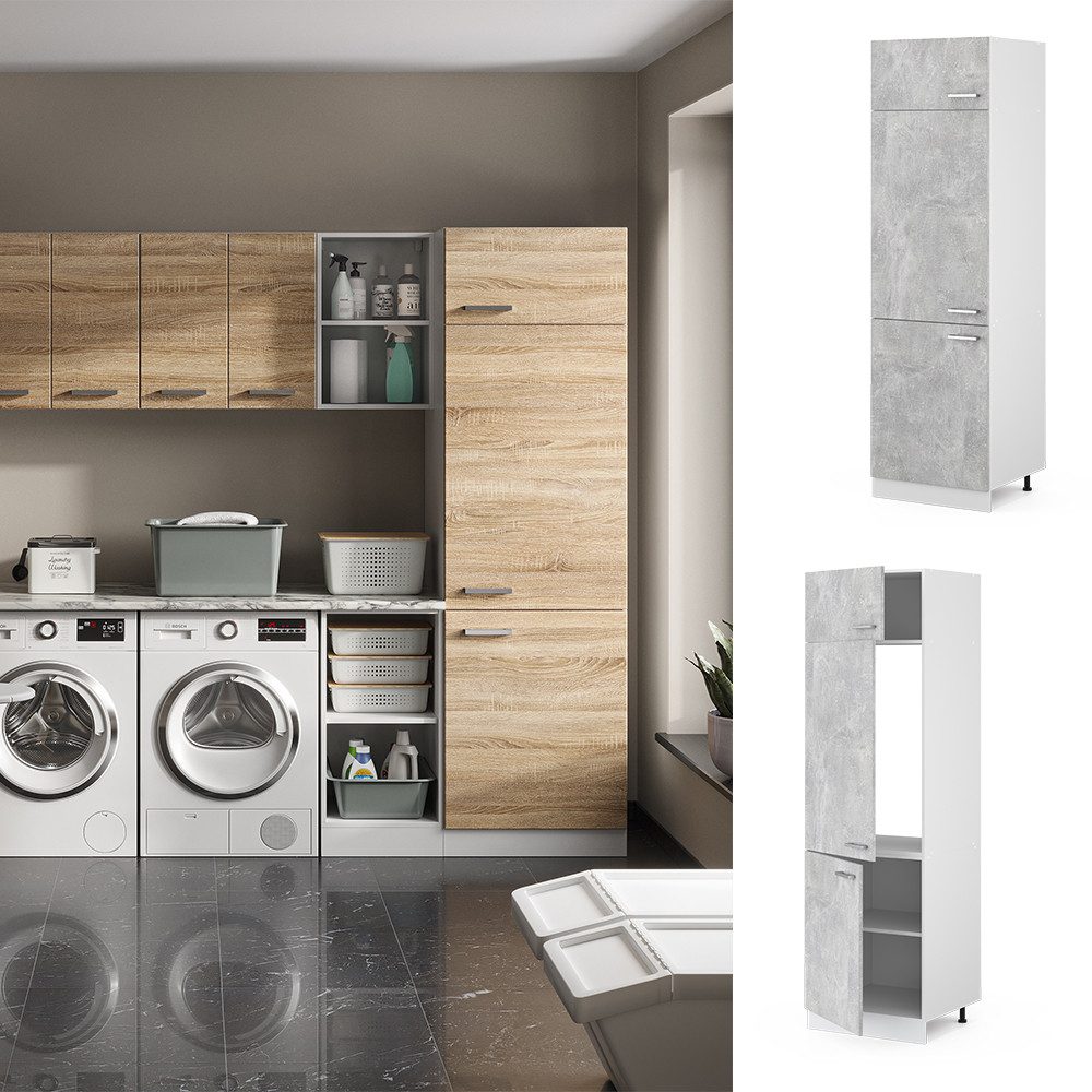 Vicco Schranksystem R-Line, Beton/Weiß, 60 cm günstig online kaufen