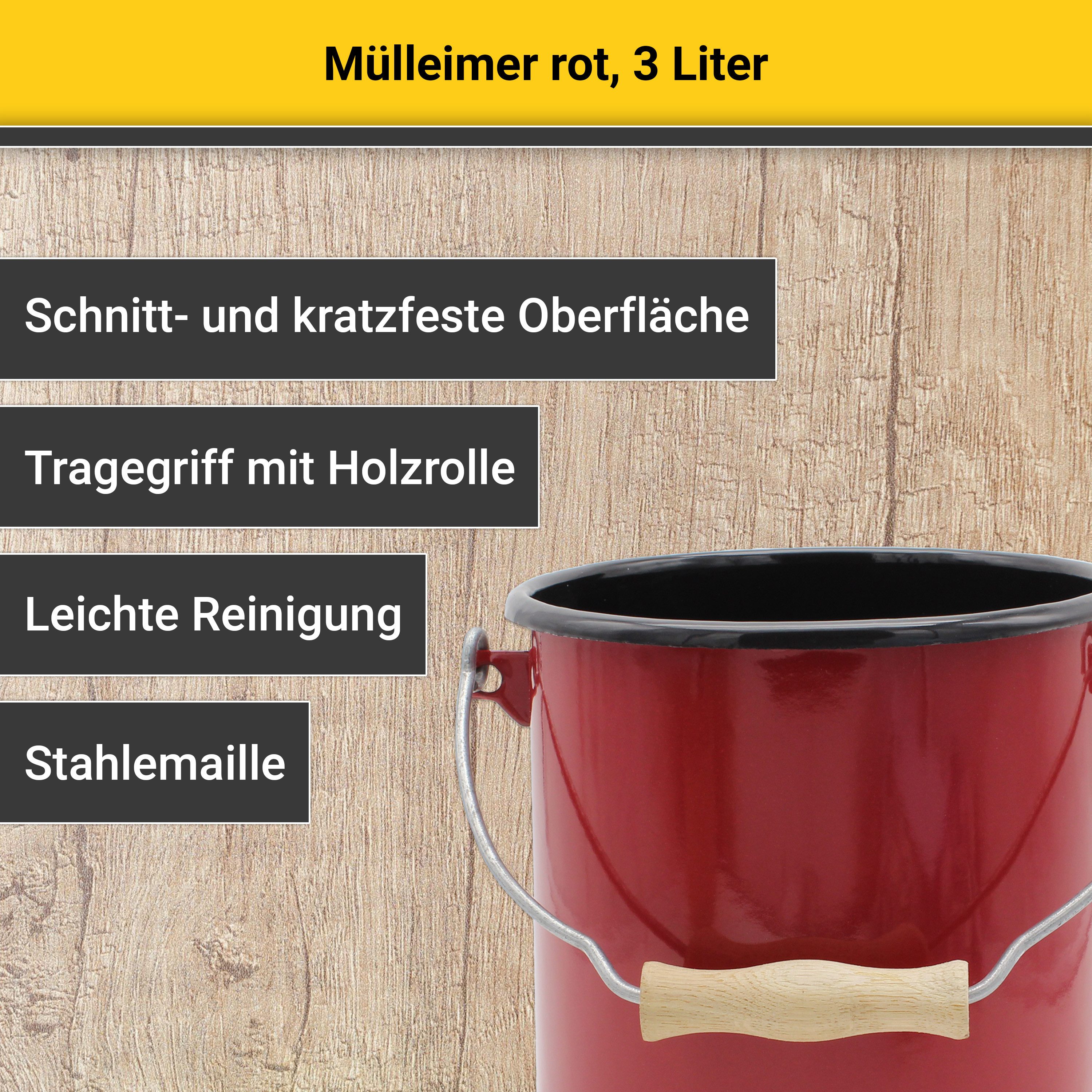 Krüger Mülleimer Emaille-Eimer mit Deckel Serie Rio, schnitt- / kratzfeste Oberfläche, bakterienabweisend, extrem langlebig