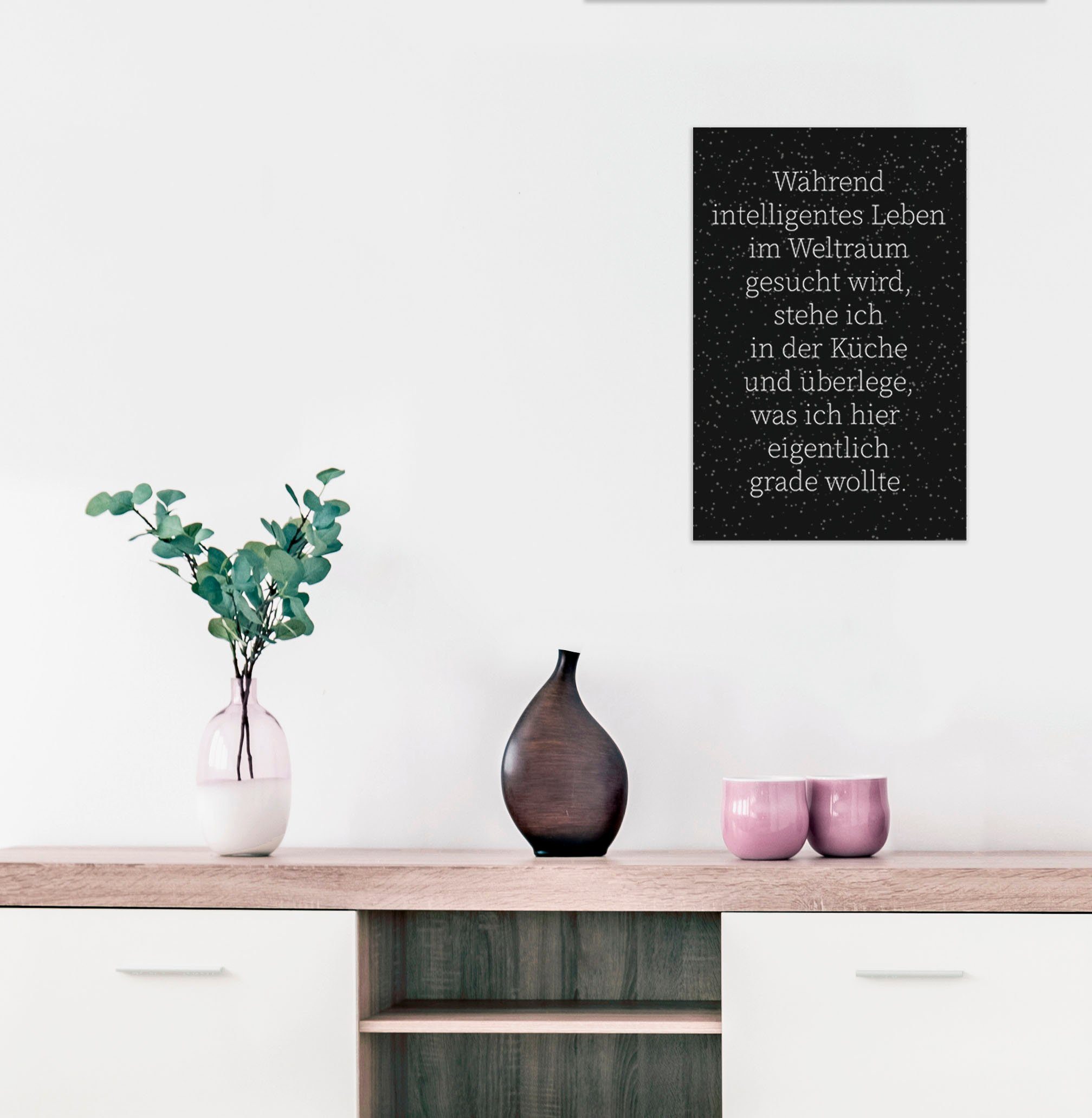 queence Wanddekoobjekt Weltraum und Küche, Stahlschild, Blechschild, Spruch günstig online kaufen