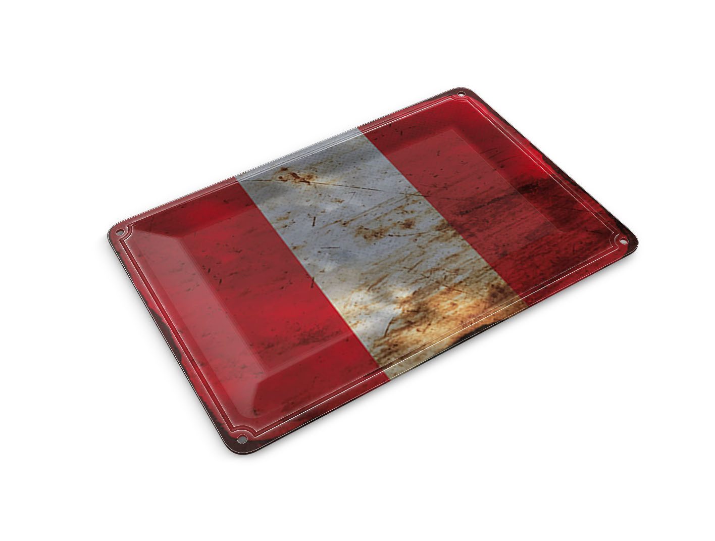 Femer GmbH Postkarte Flagge Peru 14x10 cm Flag of Peru Rost, unfrankiert