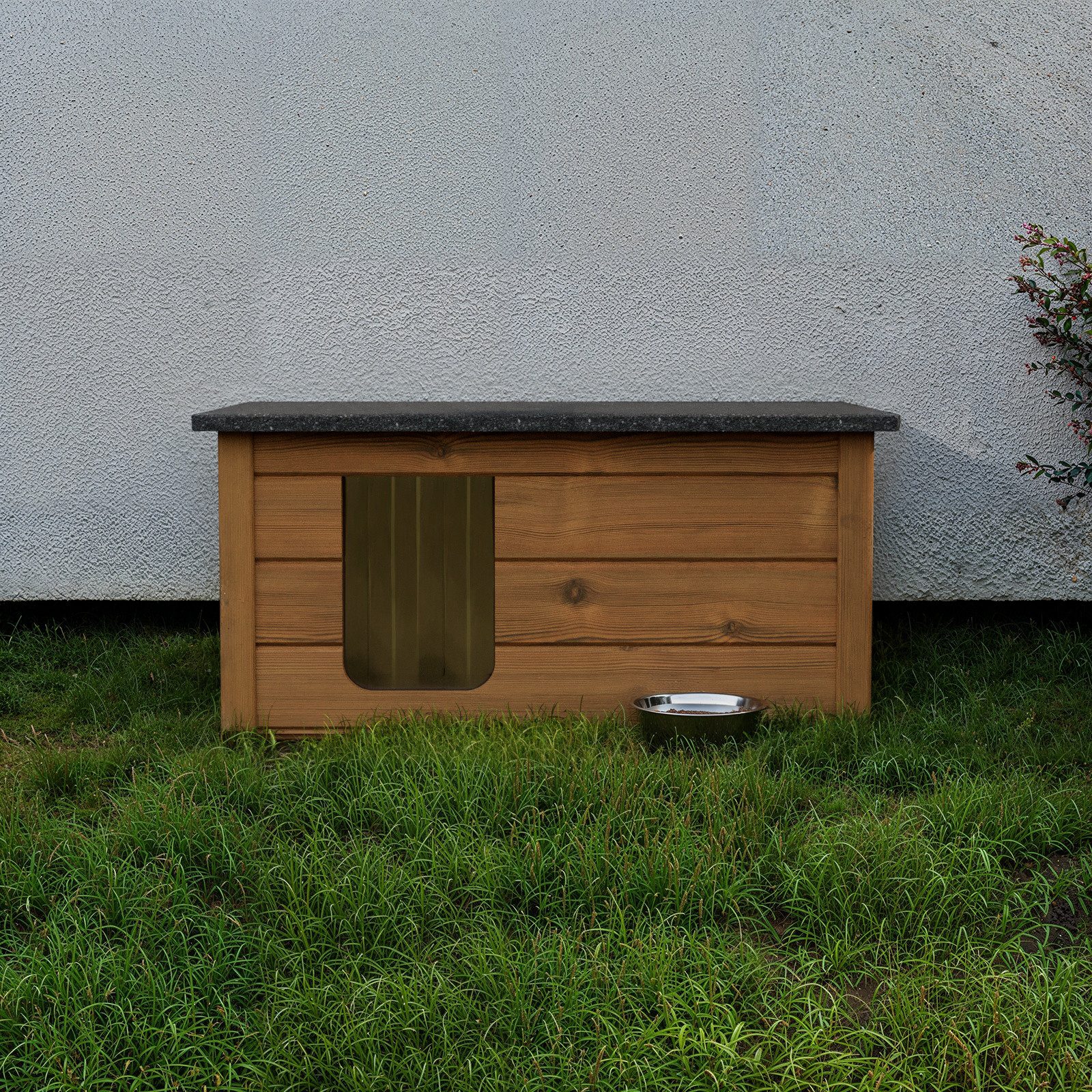 QLS Tierhaus mit Zubehör, Hunde- Katzenhaus Vorhang Isoliert Winterfest Out günstig online kaufen