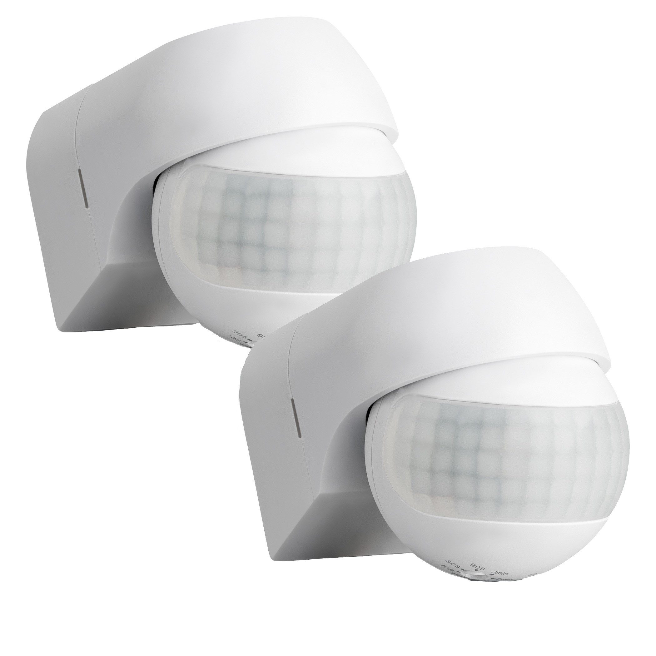 SEBSON Bewegungsmelder Infrarot Sensor Außen IP44 Aufputz Wand - Reichweite 12m 180° Winkel, (2-St), Wandmontage, schwenkbar, programmierbar, LED geeignet 400W, 3 Draht