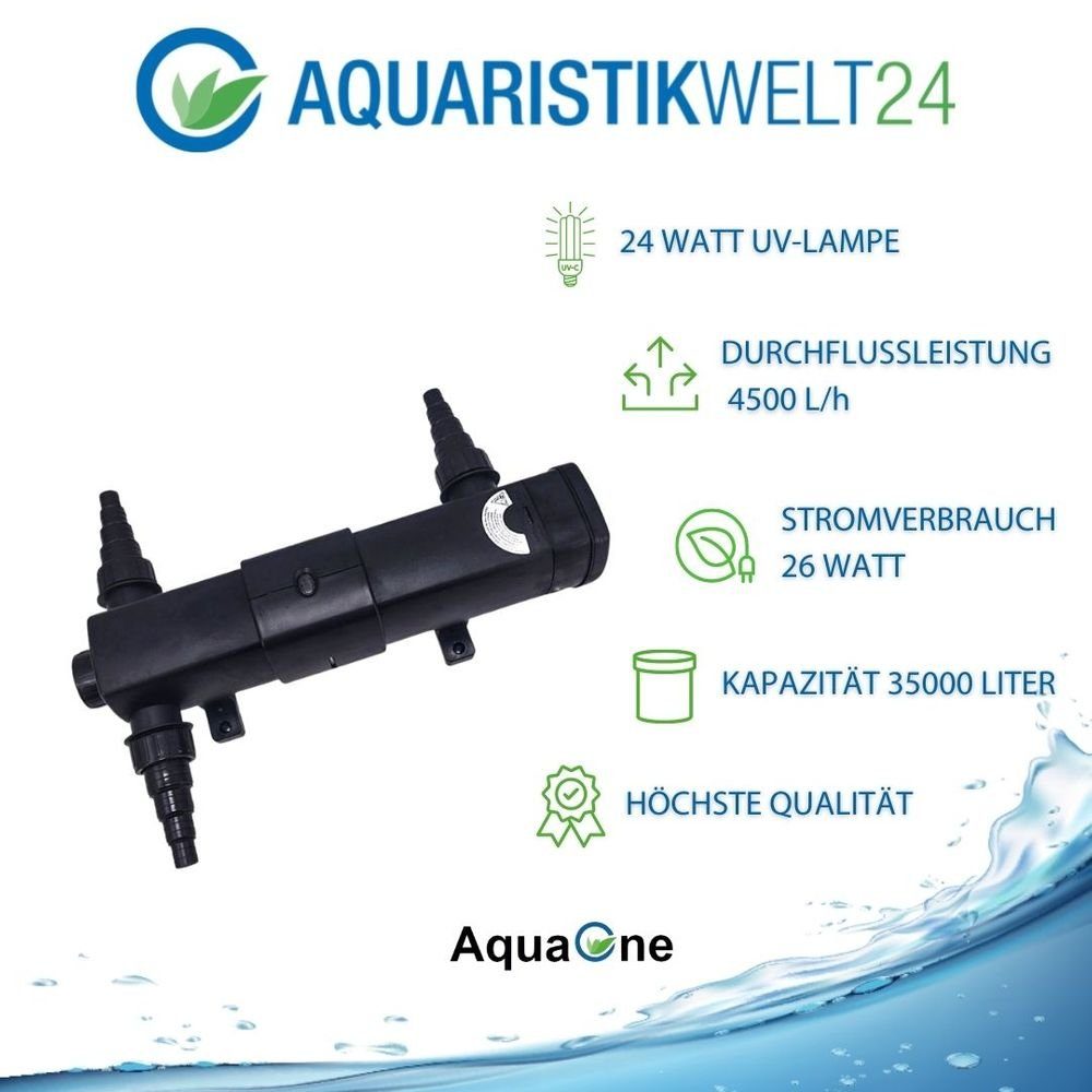Aquaone UVC-Klärer AquaOne Cuv 224 UVC Wasserklärer 24W Aquarium Teich Algenvernichter