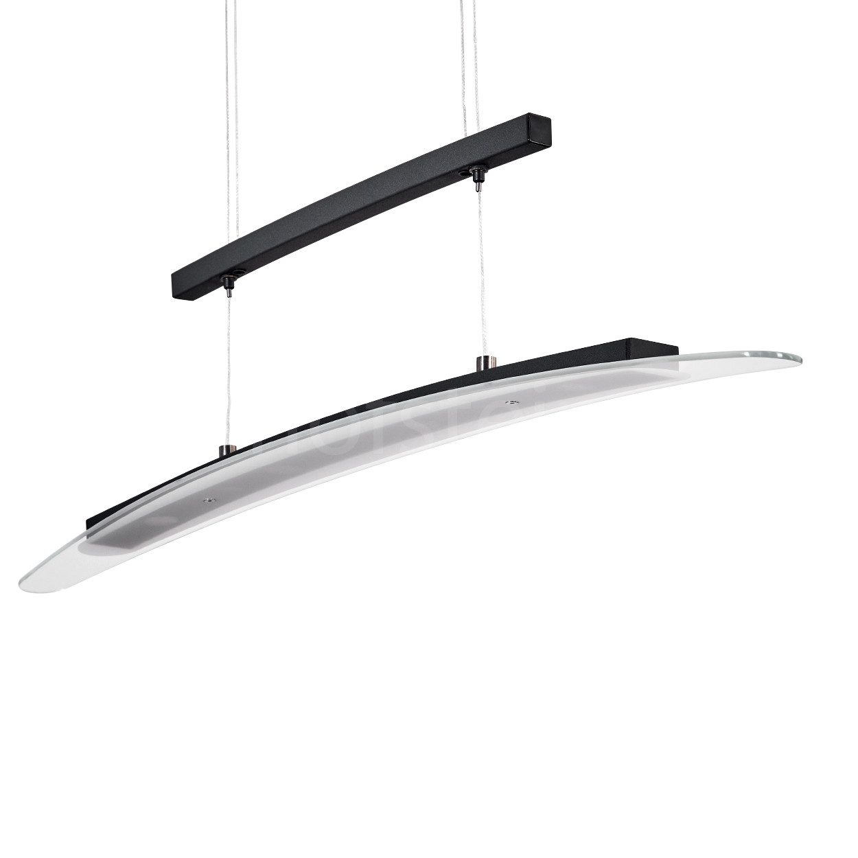 hofstein Pendelleuchte dimmbare Hängelampe aus Metall/Glas in Schwarz/Klar, LED wechselbar, 3000-6000 Kelvin, moderne Hängeleuchte mit Touchdimmer, Kelvin Change, Höhe max. 154 cm